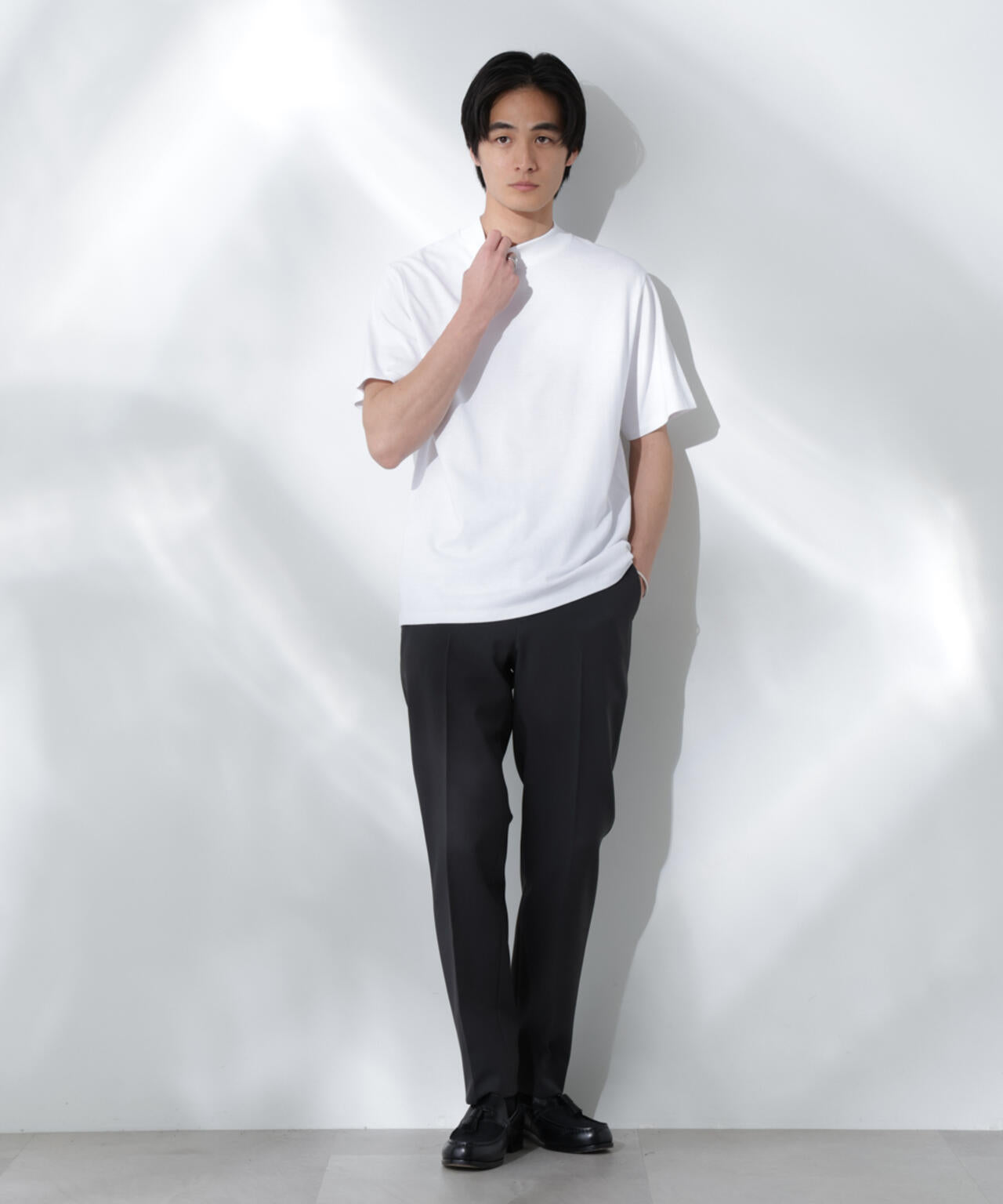 Anti Soaked(R) 汗染み防止 モックネックレギュラーシルエットTシャツ 6685124204
