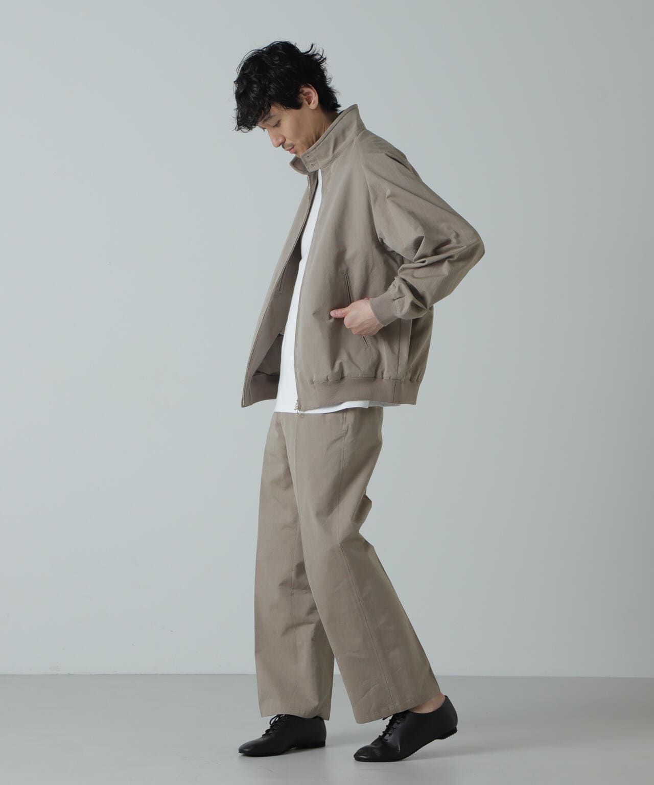 AB.コットンラミー ネップシャンブレーハリトンジャケット 6684112228