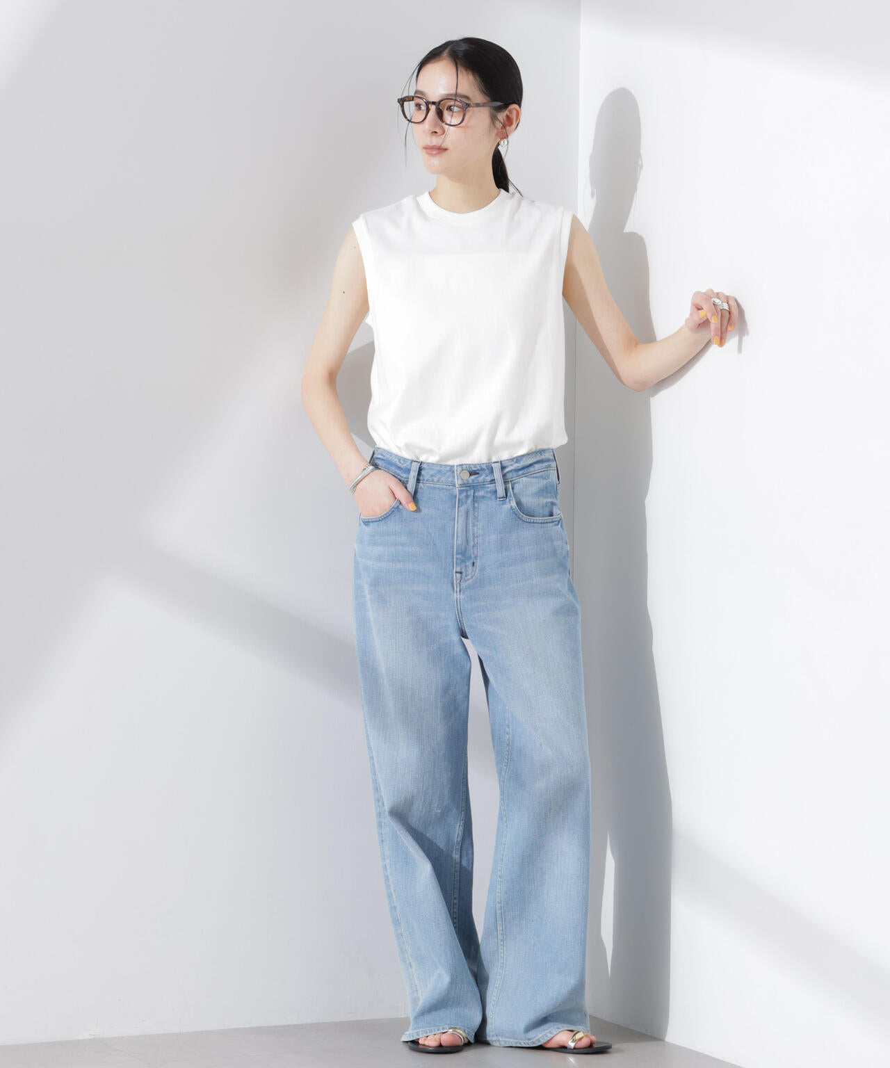 Hanes/1P T-SHIRTS SHIRO スリーブレスTシャツ 6715124011