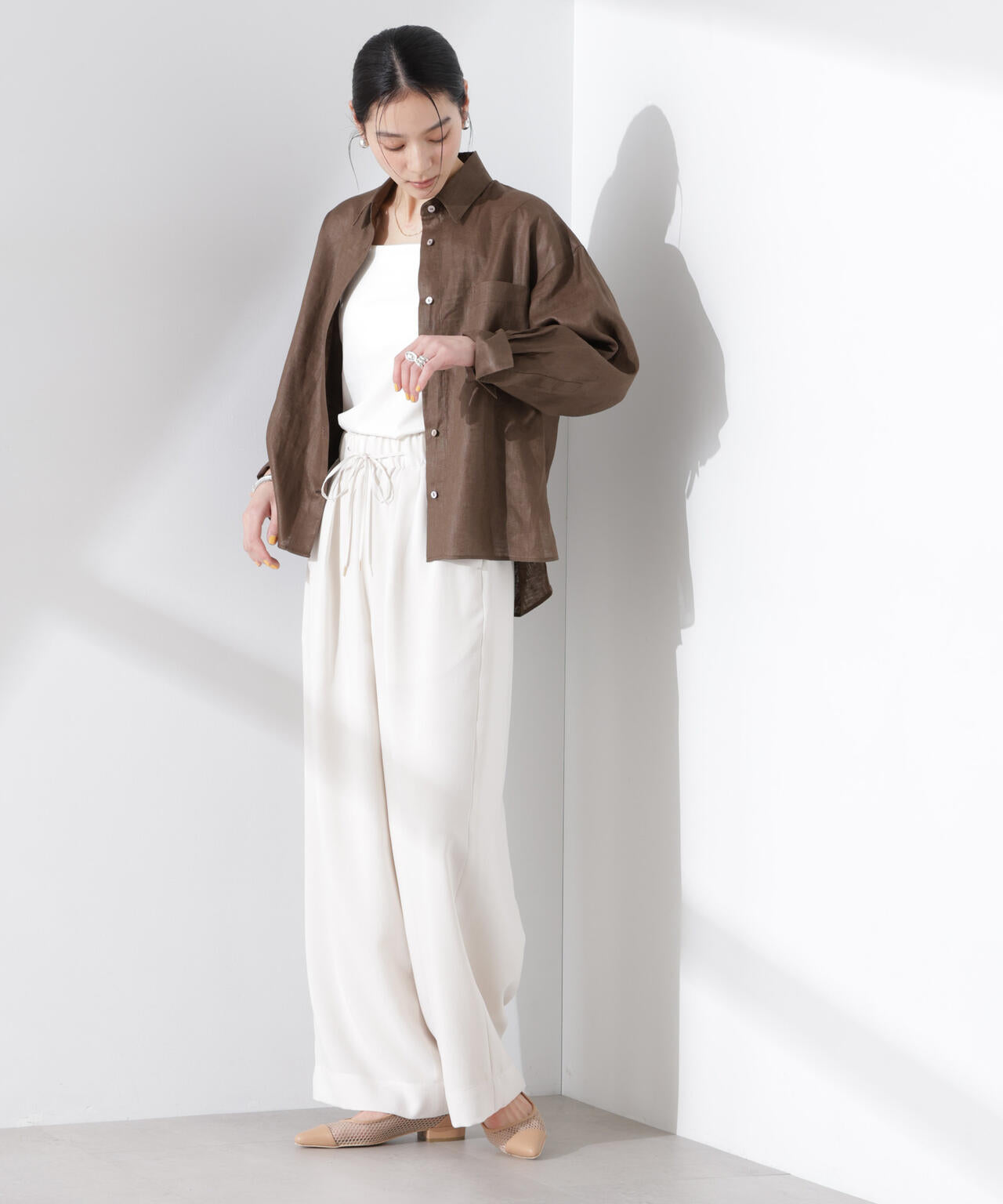ストレッチポンチカップ付きベアトップキャミソール 6695124316