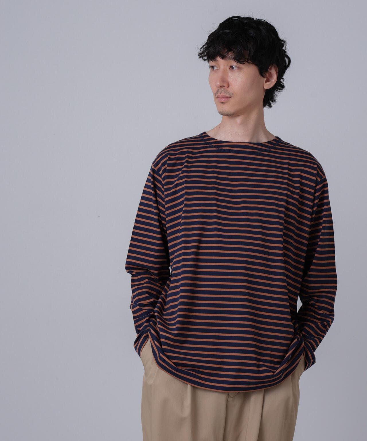 「NJ/CLUB」HOMESTOCKボーダーボートネックTシャツ 6684223201