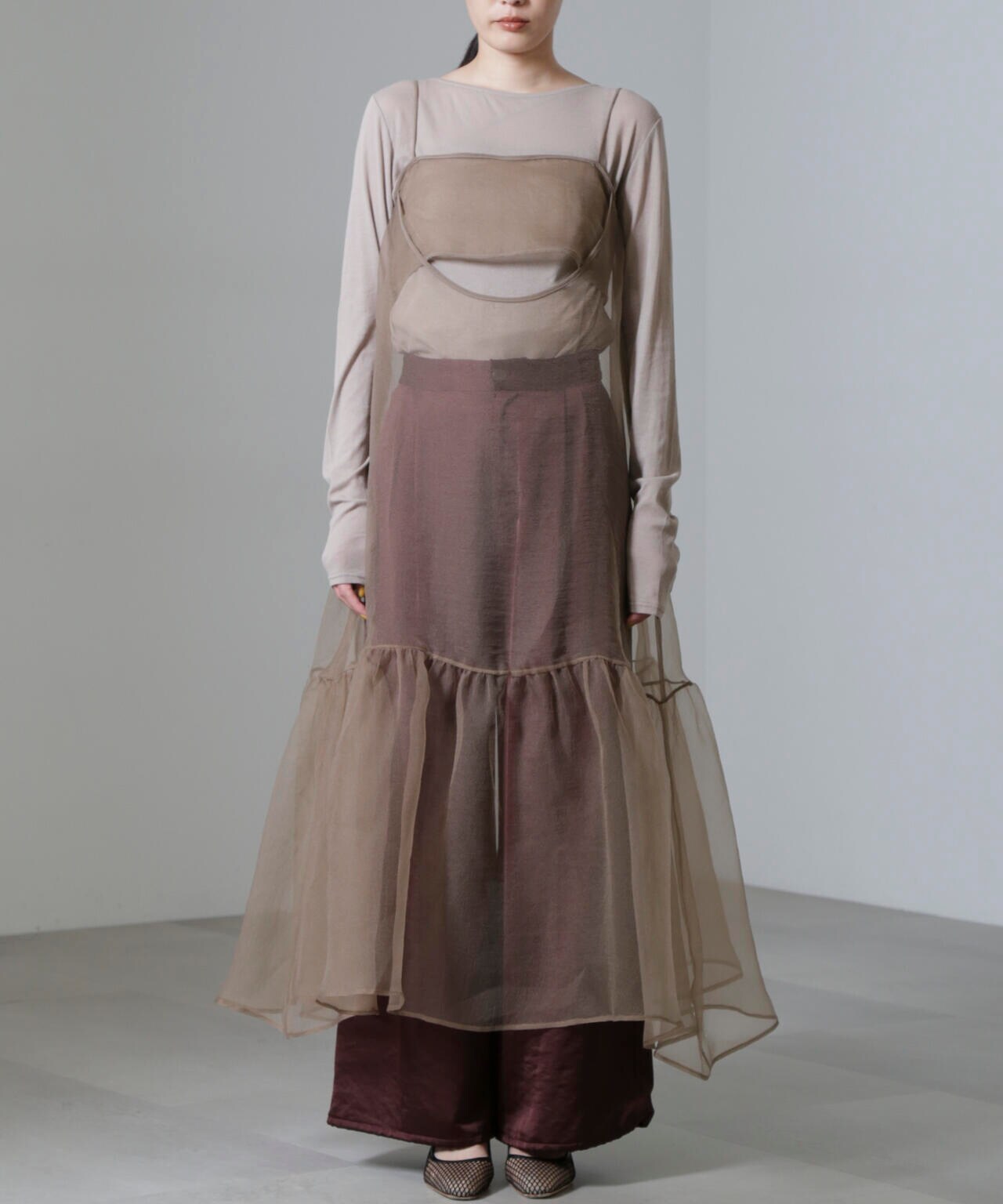 ESTHE/Cut-Out Organza Dress 6714219021