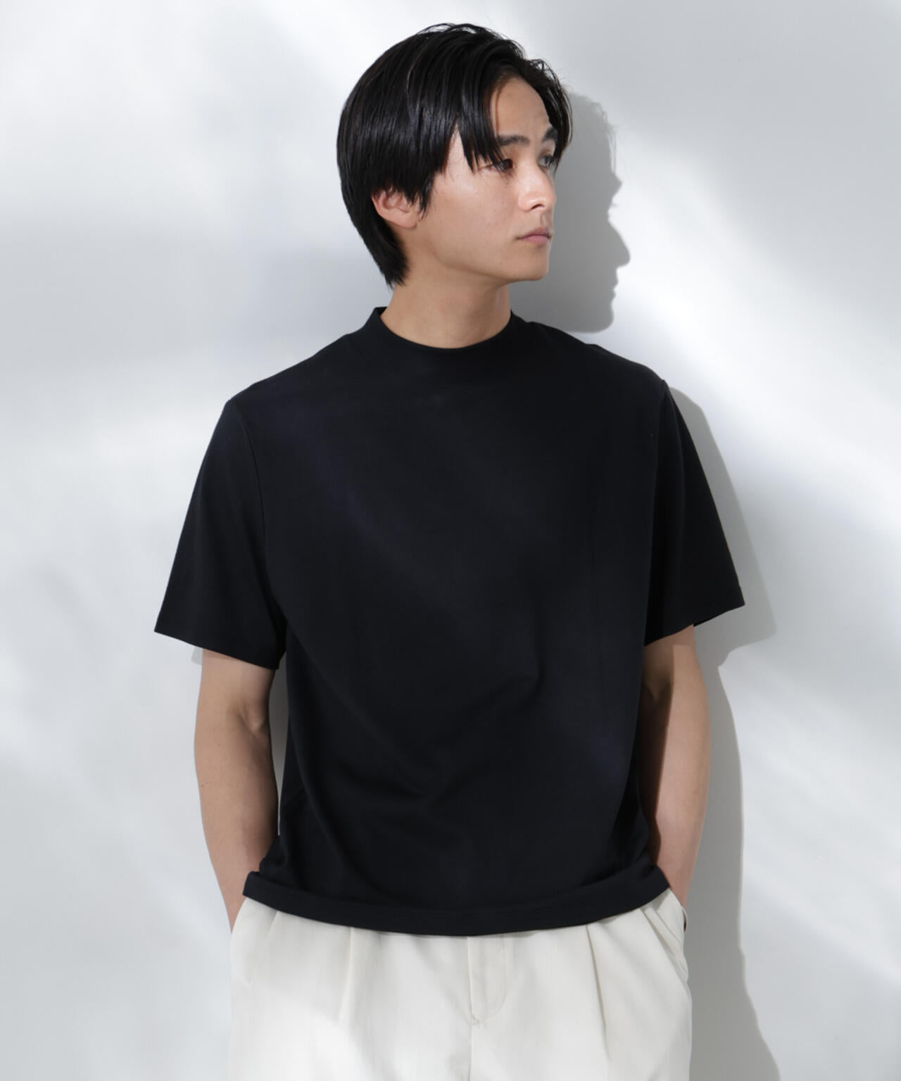 Anti Soaked(R) 汗染み防止 モックネックレギュラーシルエットTシャツ 6685124204