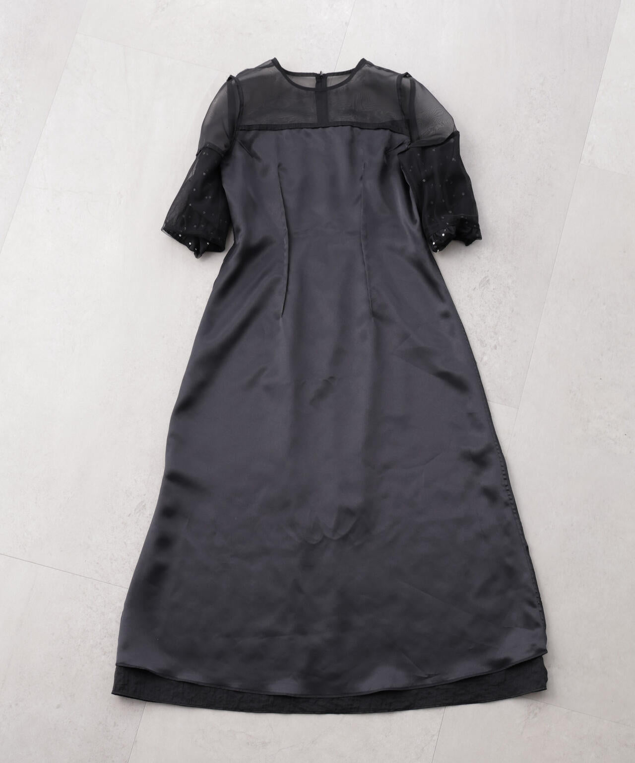 kaene/デザインオーガンミックスドレス 6715119064