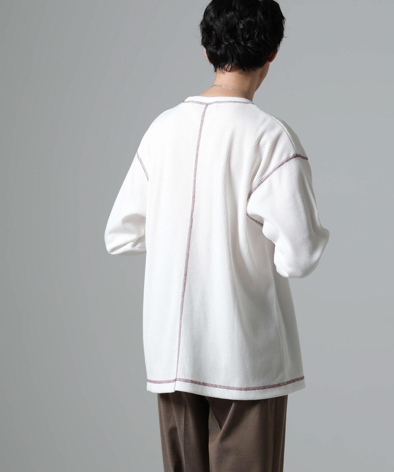 ステッチワッフルTシャツ 長袖 6724223240