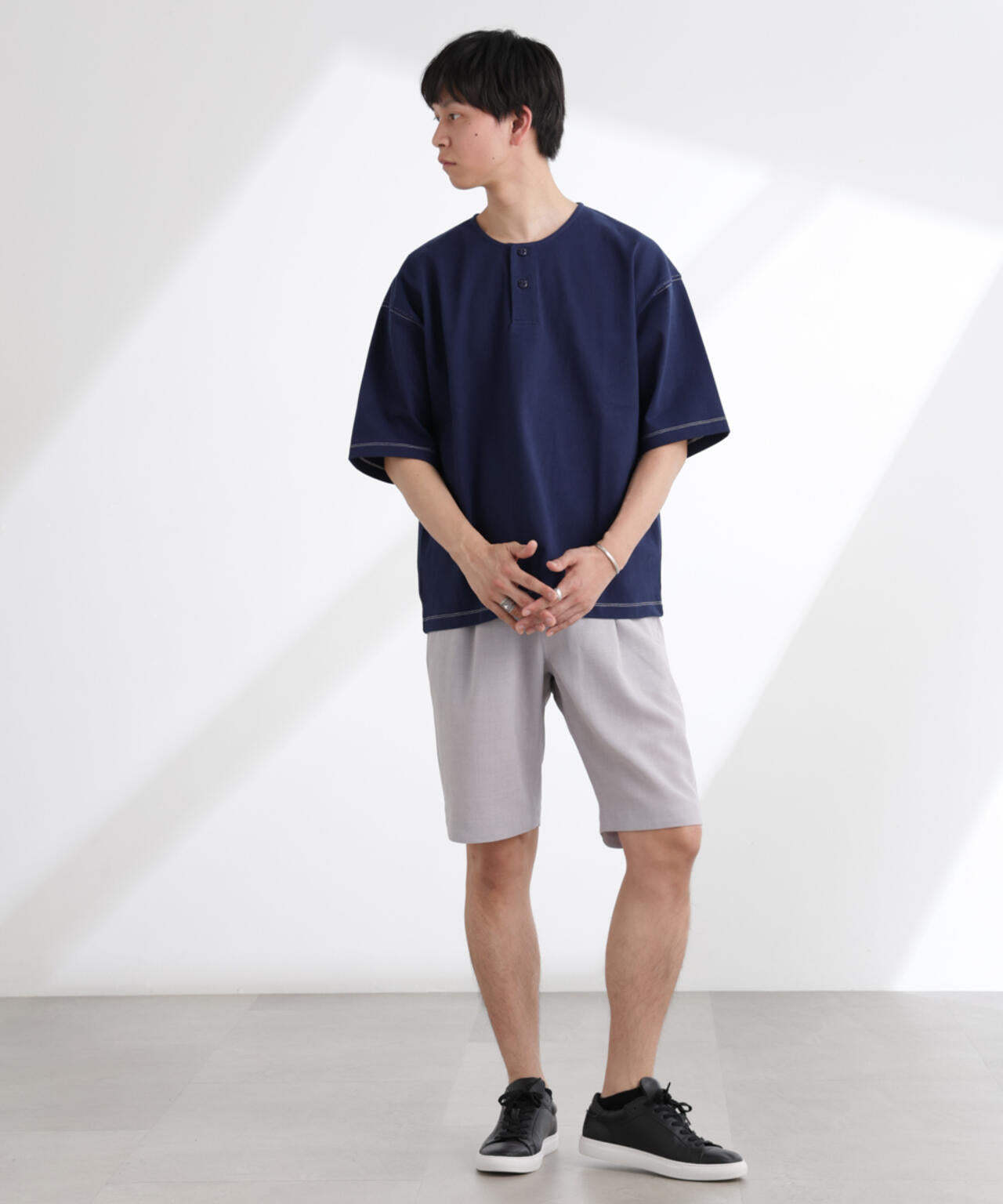 ヘビーオンスワイドヘンリーネックTシャツ 半袖 6725124227