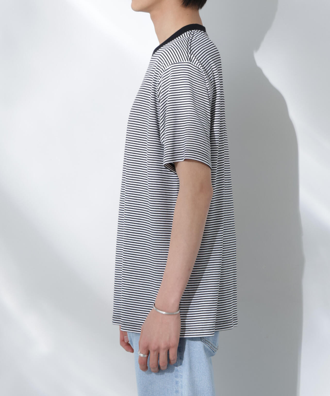 Anti Soaked(R) 汗染み防止 ボーダーミドルシルエットTシャツ 6685124205