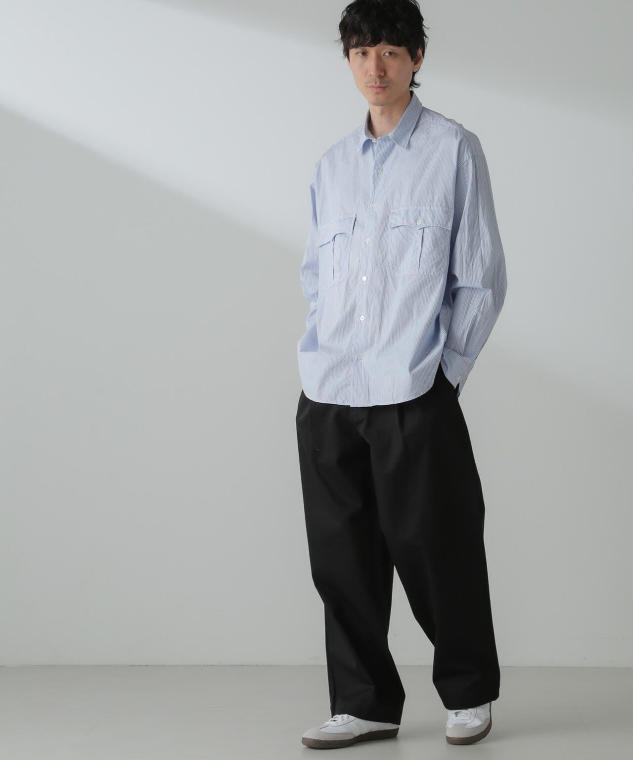 PORTER CLASSIC/ROLL UP STRIPE SHIRT 6704120089