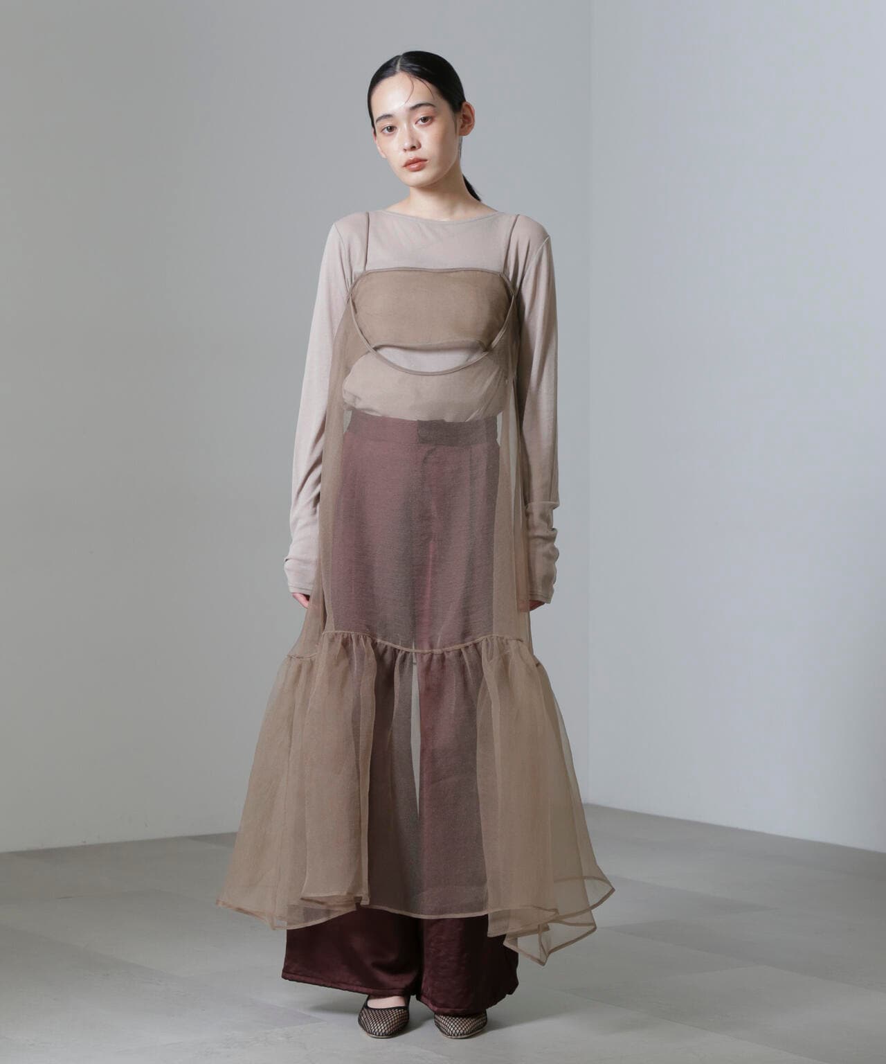 ESTHE/Cut-Out Organza Dress 6714219021