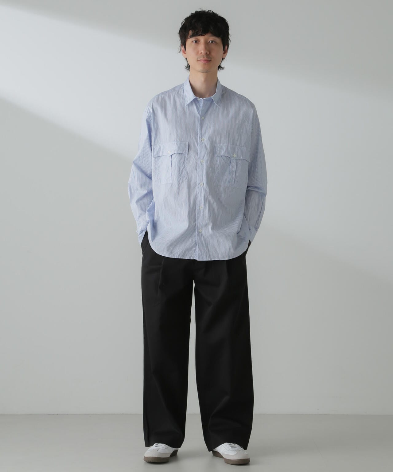 PORTER CLASSIC/ROLL UP STRIPE SHIRT 6704120089