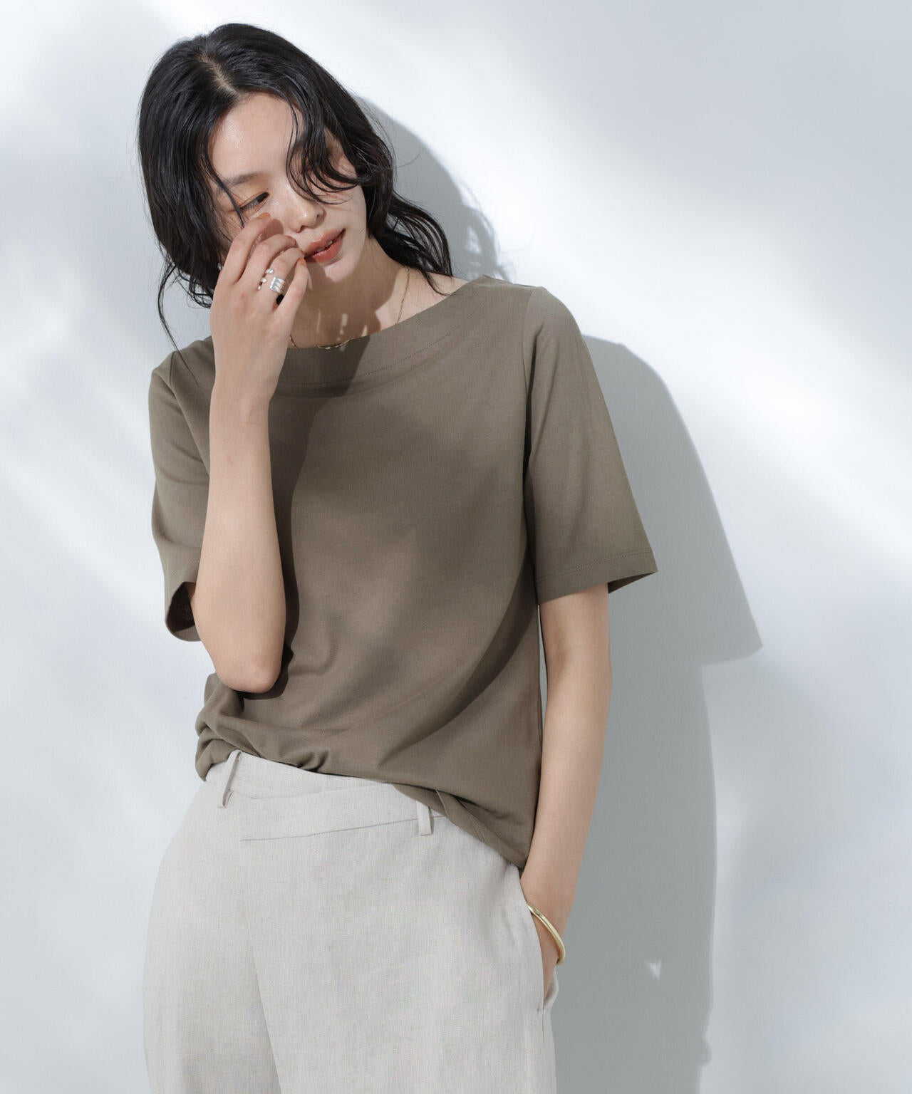 Anti Soaked(R) 汗染み防止ボートネックTシャツ 6695124303