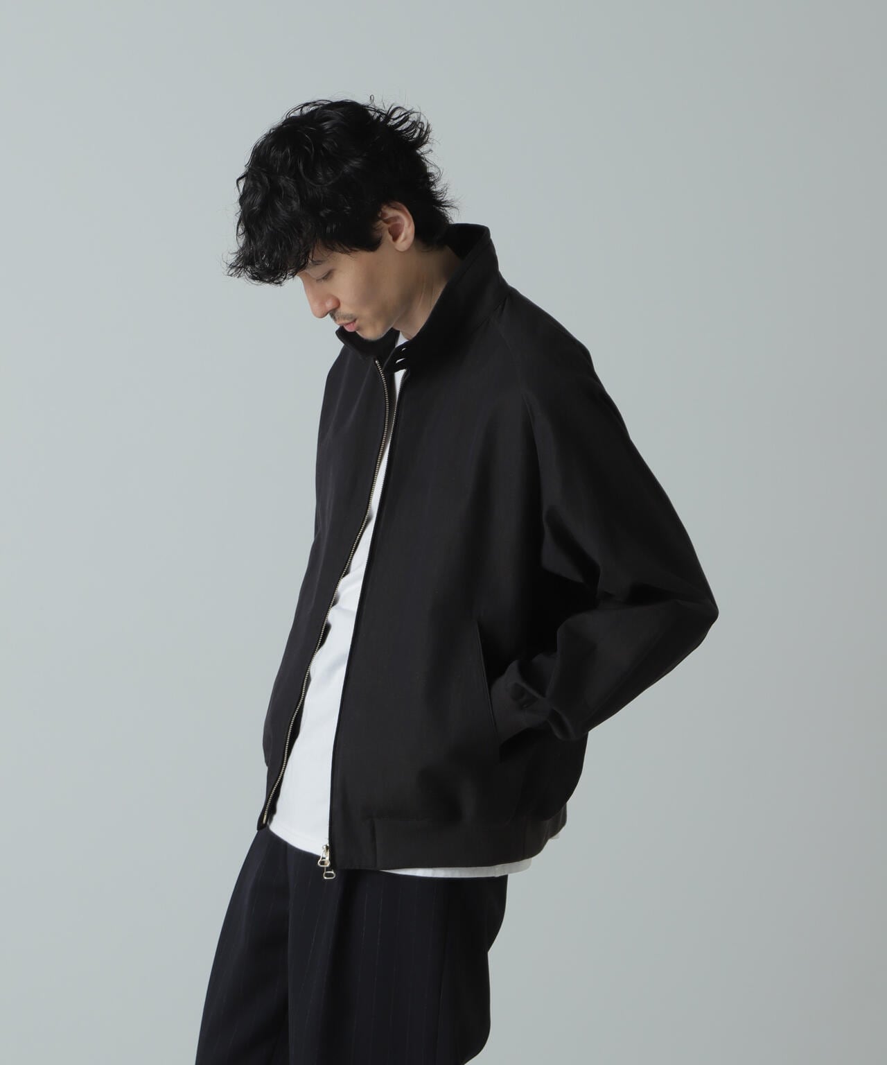 AB.コットンラミー ネップシャンブレーハリトンジャケット 6684112228