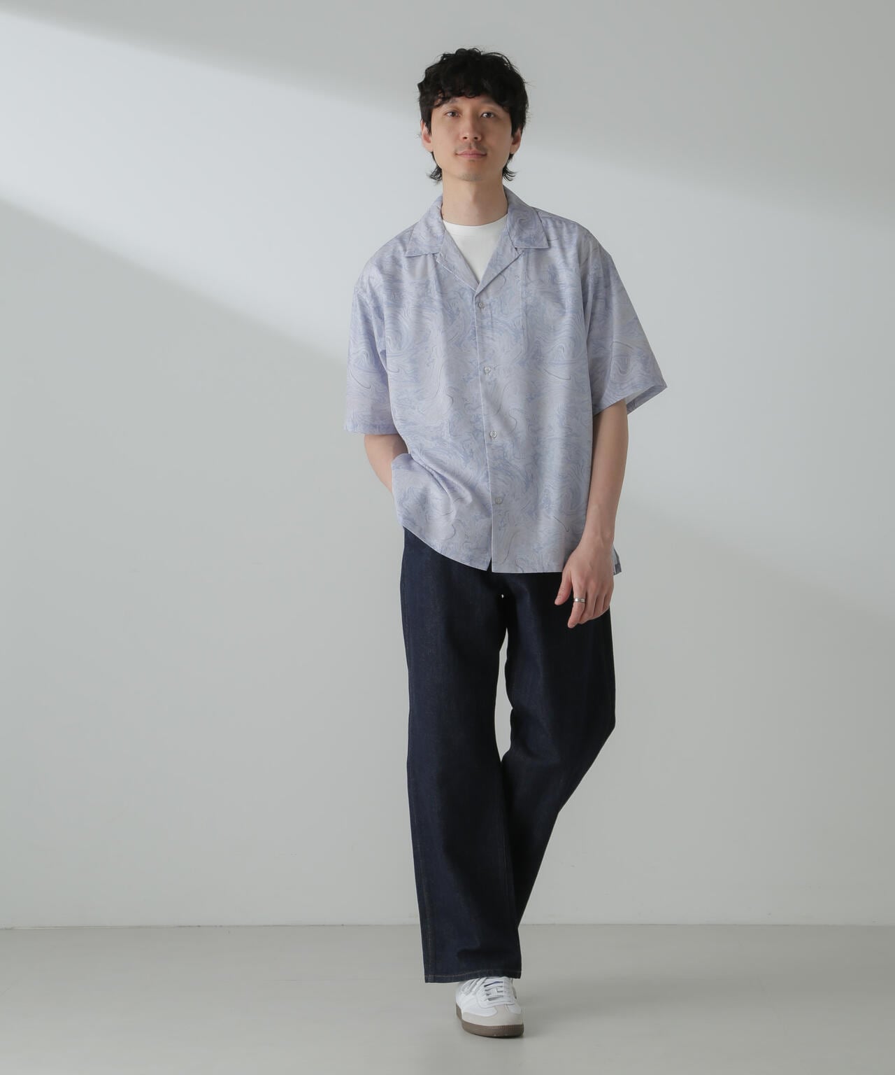 オリジナルパターンドレープシャツ 半袖 6724121211