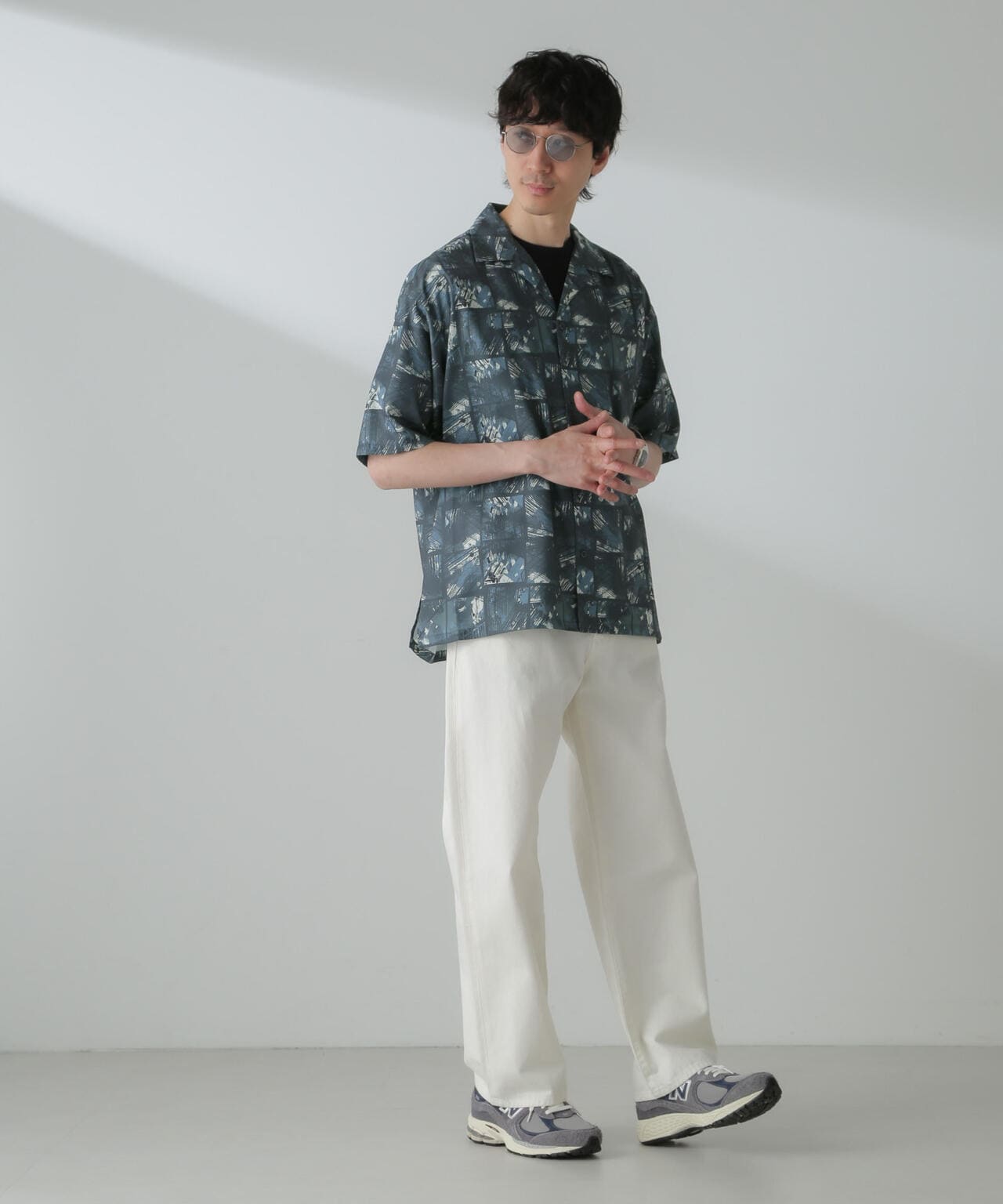 オリジナルパターンドレープシャツ 半袖 6724121211