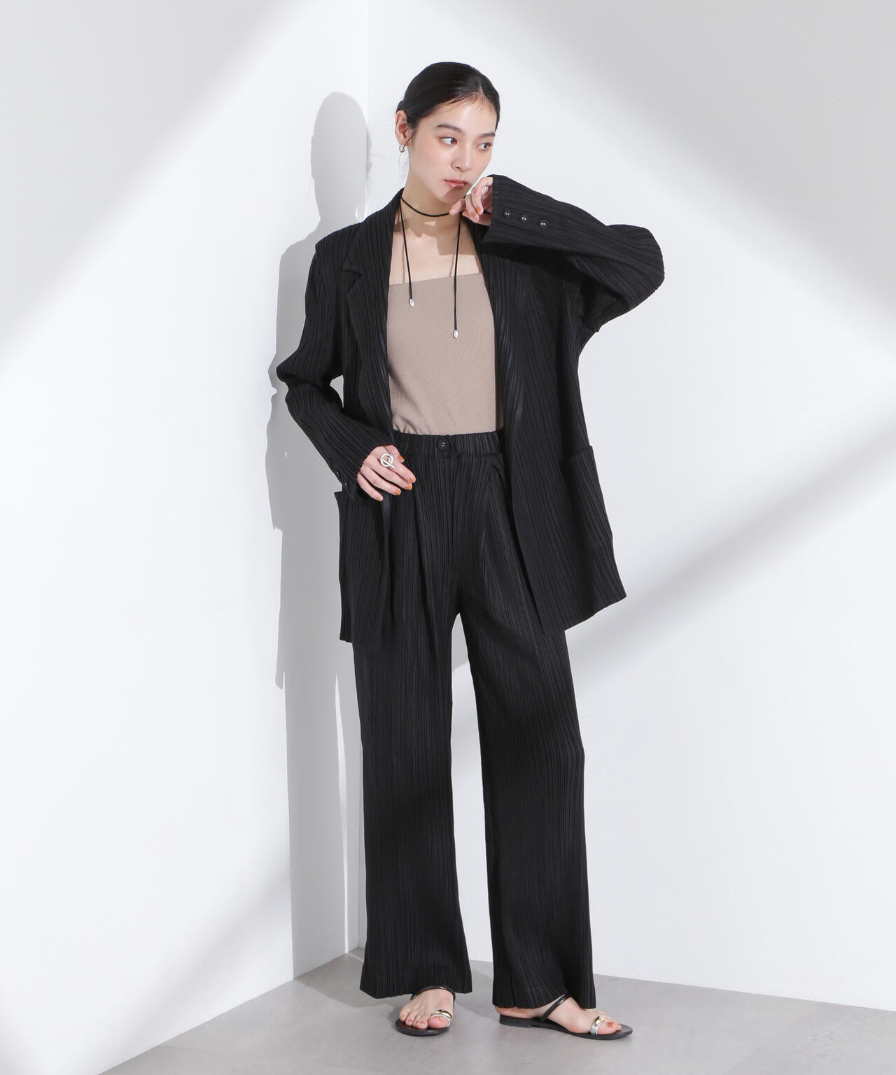 Gongdid Design/Cotton pleated blazer(セットアップ可) 6715116008