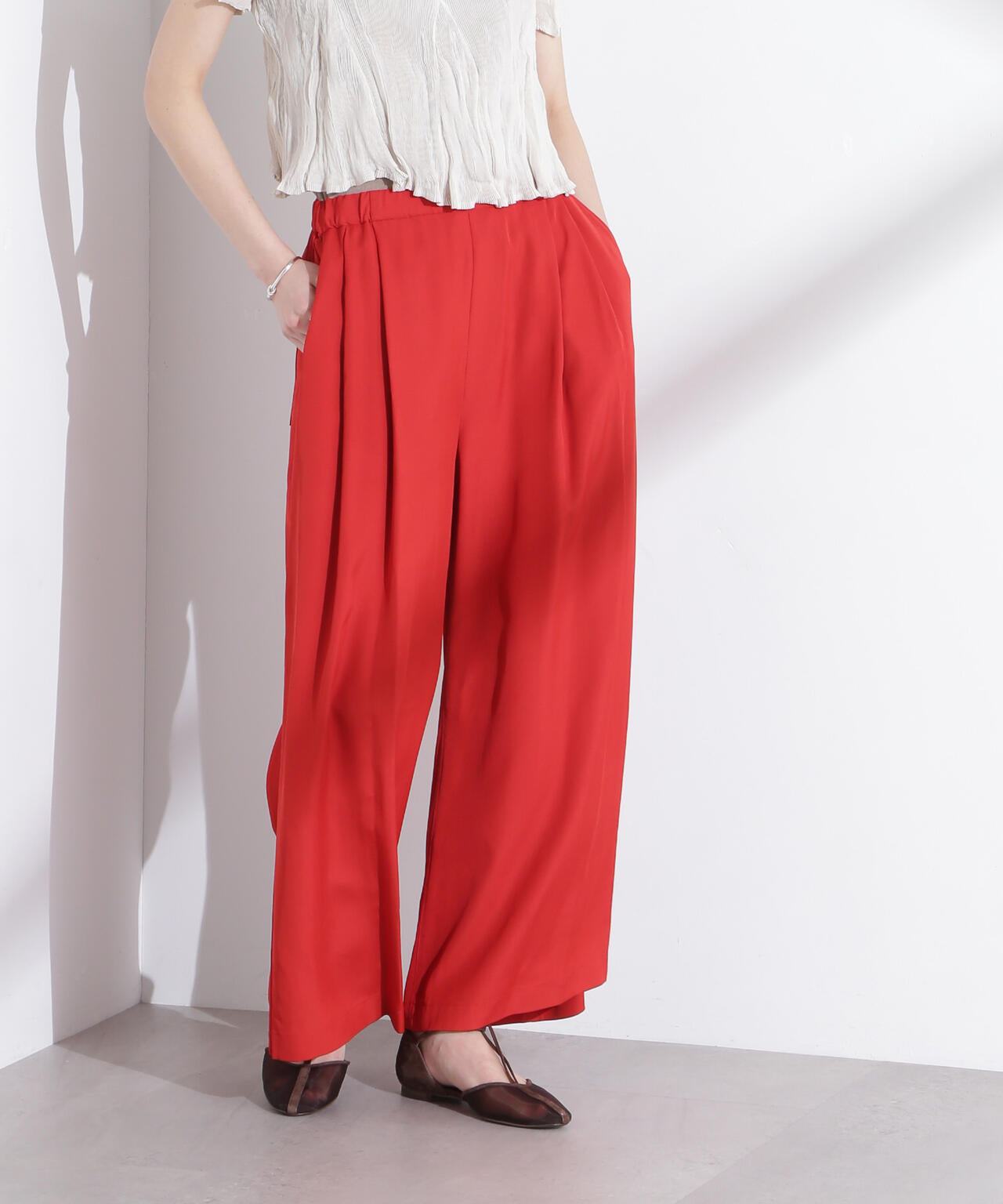 ANTHEM A/SILKY VISCOSE FLARE EASY PANTS 6715127043