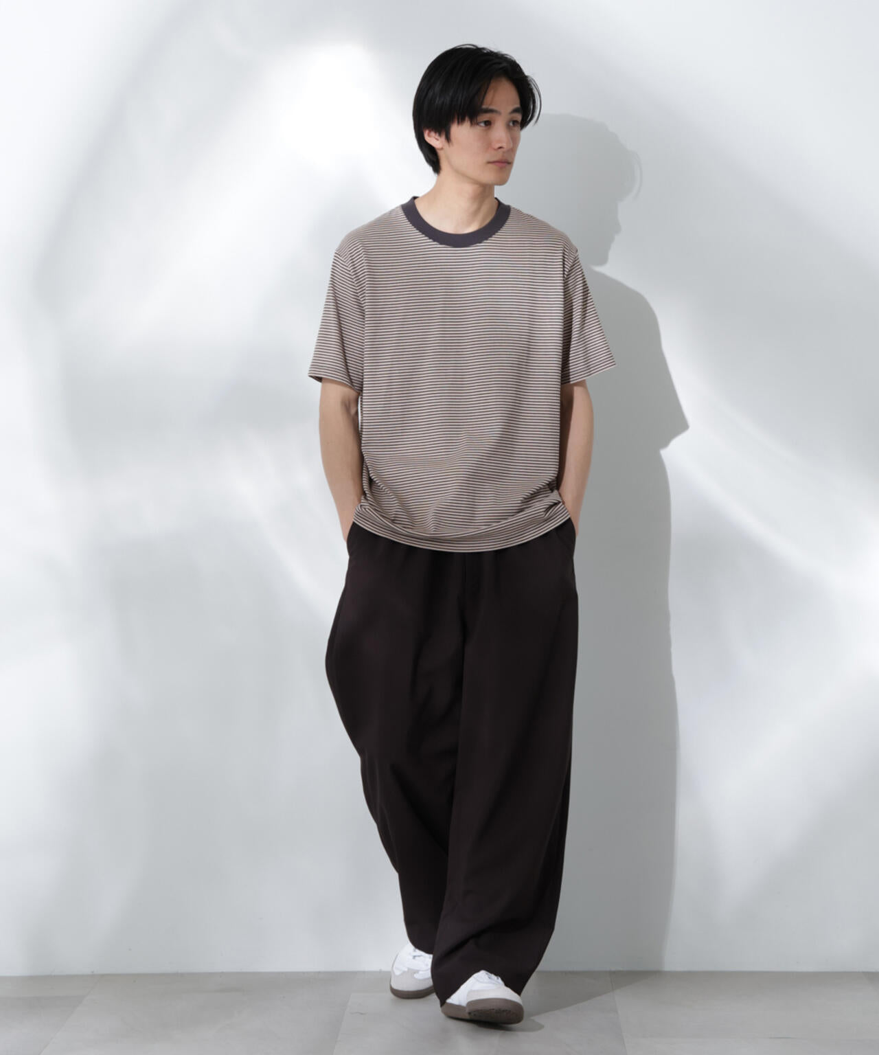 Anti Soaked(R) 汗染み防止 ボーダーミドルシルエットTシャツ 6685124205