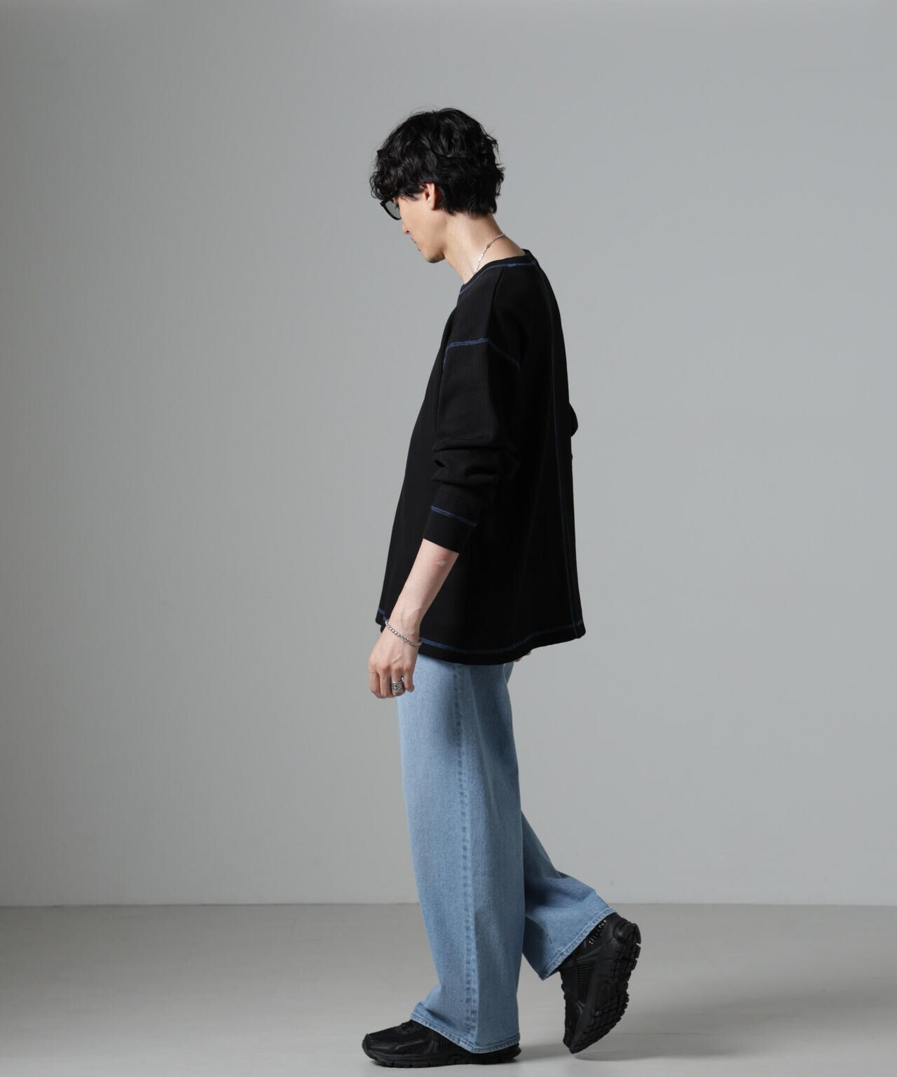 ステッチワッフルTシャツ 長袖 6724223240