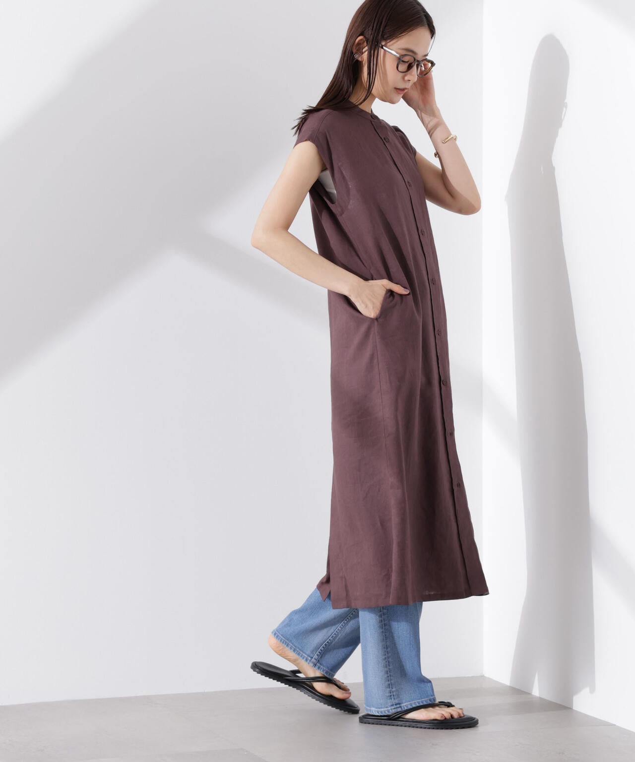 Anti Smell Linen フレンチスリーブワンピース 6735119314