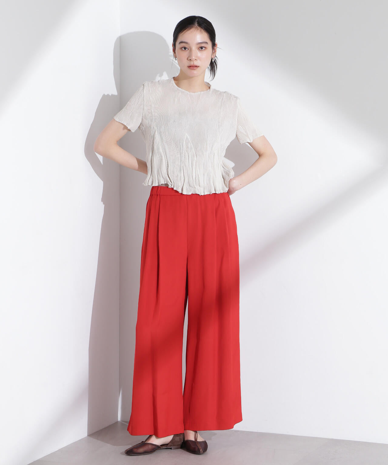 ANTHEM A/SILKY VISCOSE FLARE EASY PANTS 6715127043