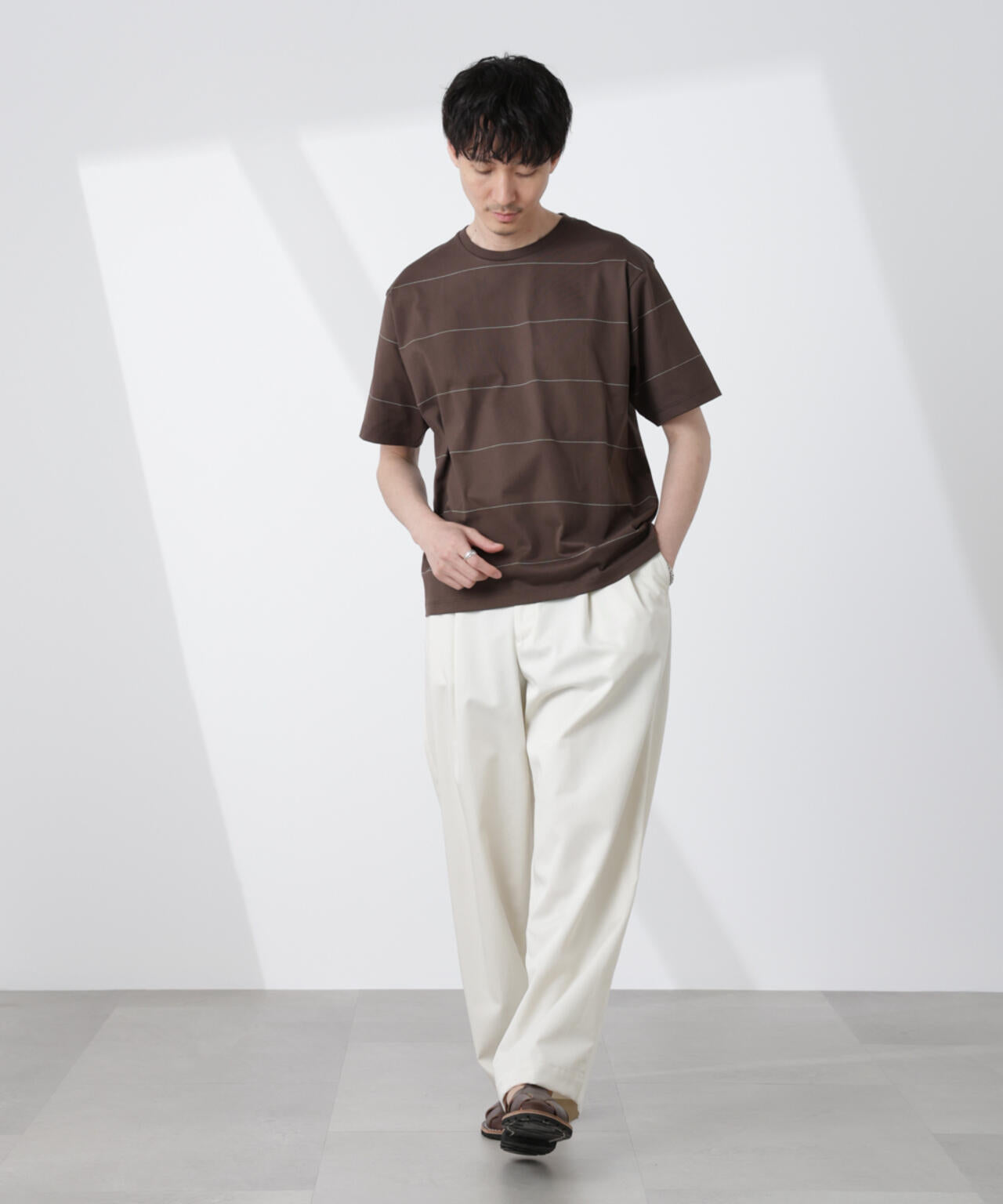 パネルボーダーTシャツ 半袖 6725124230