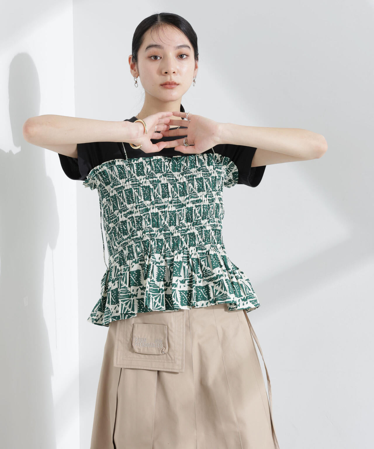 Sara mallika/COTTON POPLIN PRINT CAMI TOP 6715121010