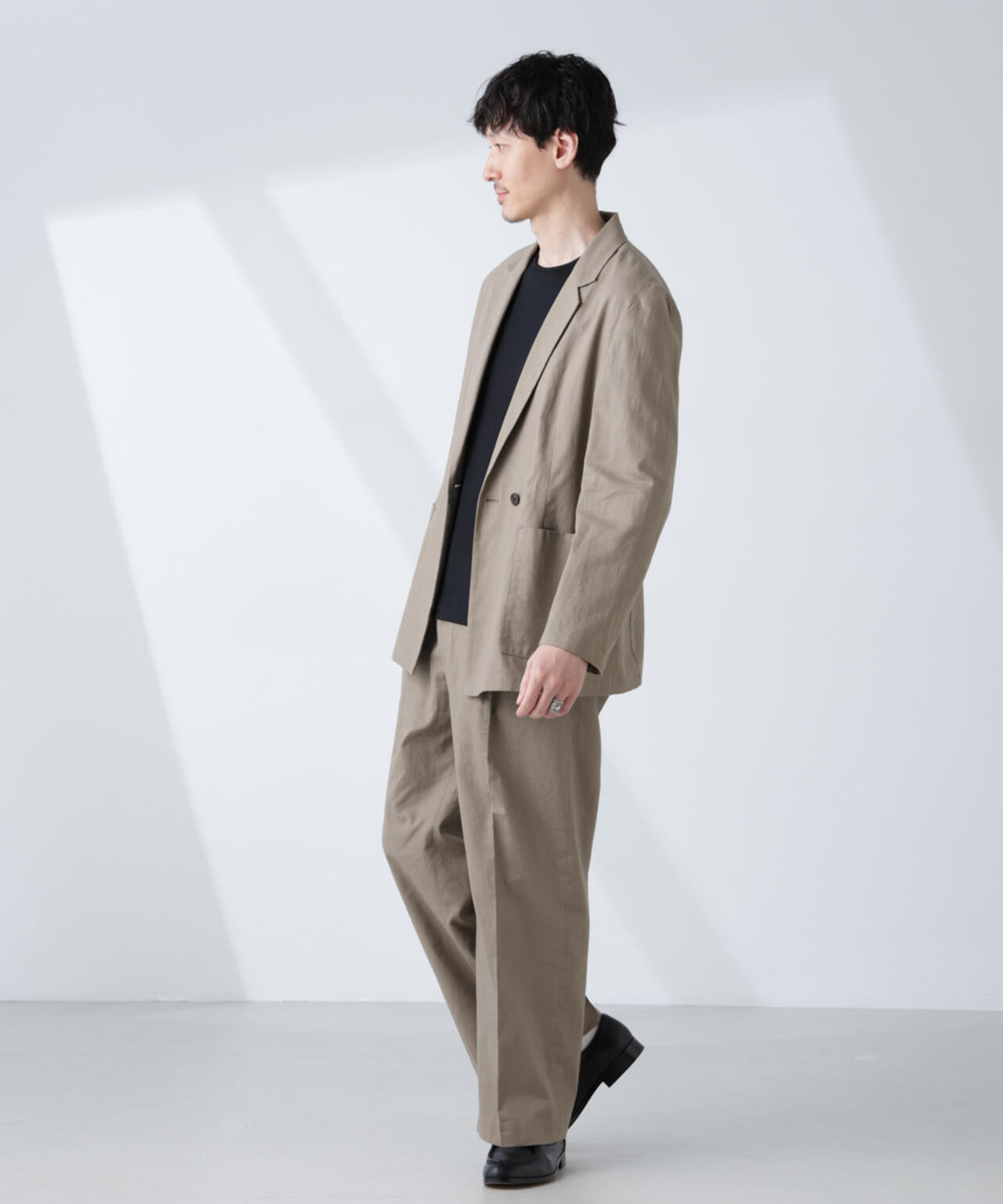 「BELGIUM LINEN FABRICS」リネンコットンストレートパンツ(セットアップ可) 6685127221