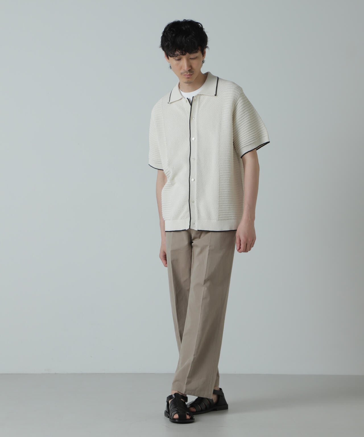 AB.ギマアイレット柄ニットブザムシャツ 6684122220