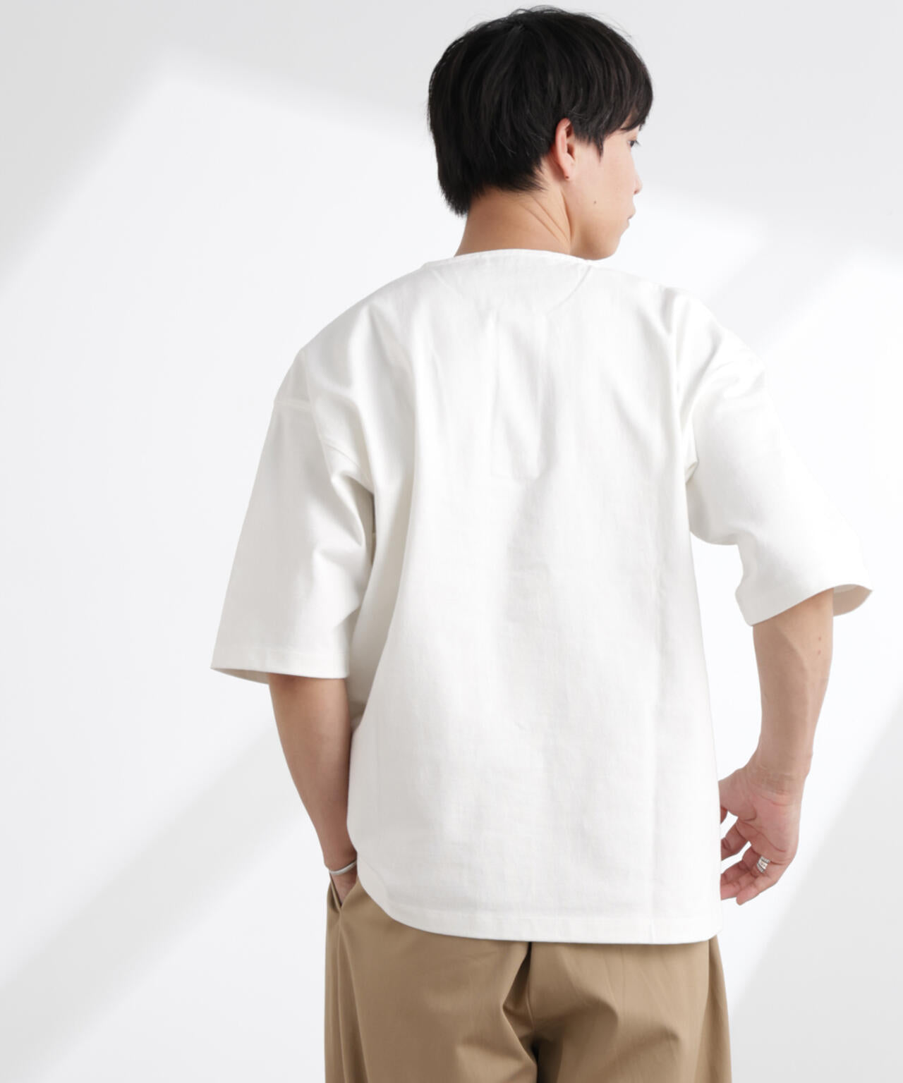 ヘビーオンスワイドヘンリーネックTシャツ 半袖 6725124227