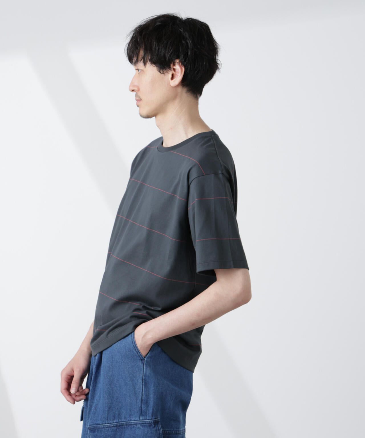 パネルボーダーTシャツ 半袖 6725124230
