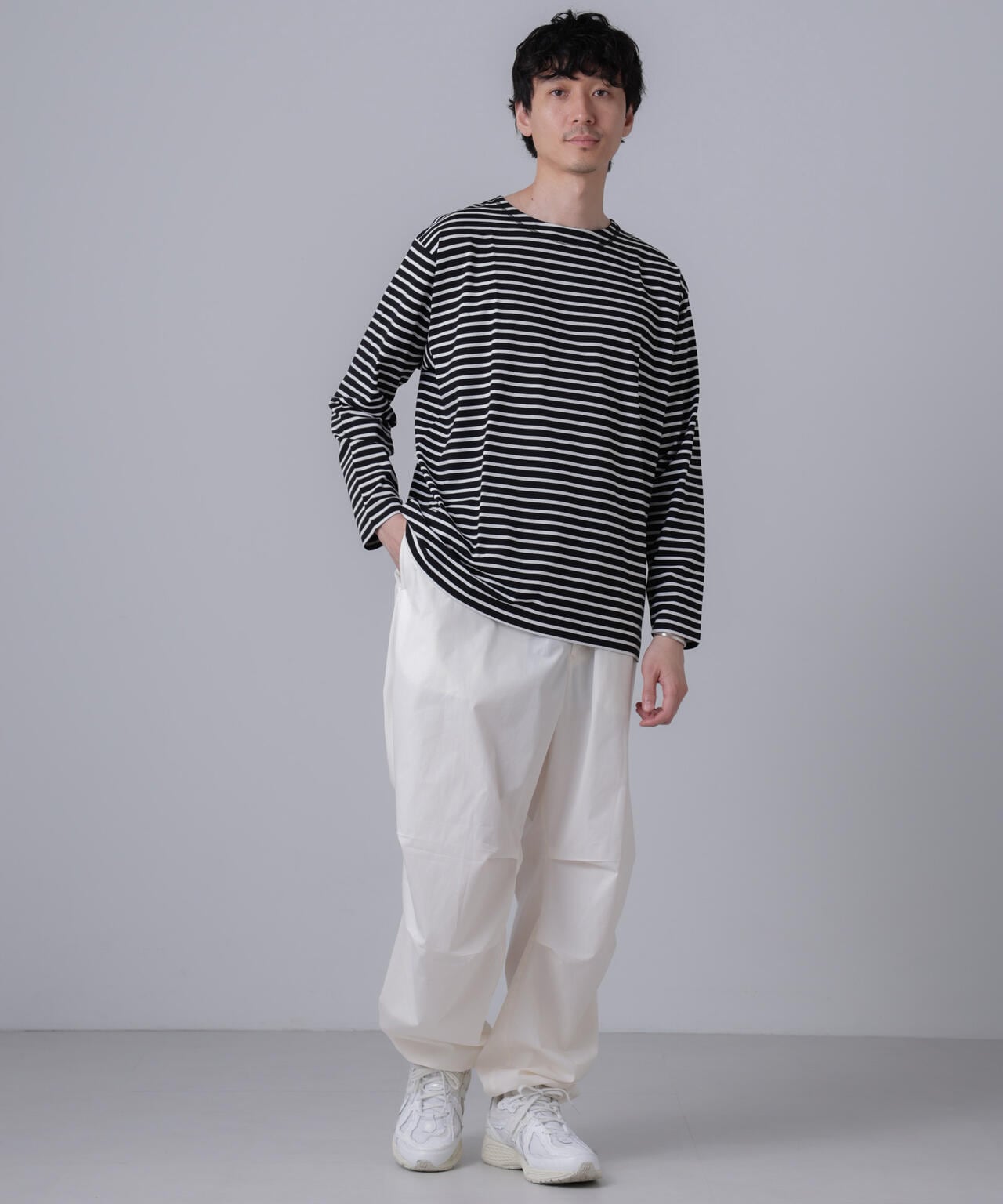 「NJ/CLUB」HOMESTOCKボーダーボートネックTシャツ 6684223201