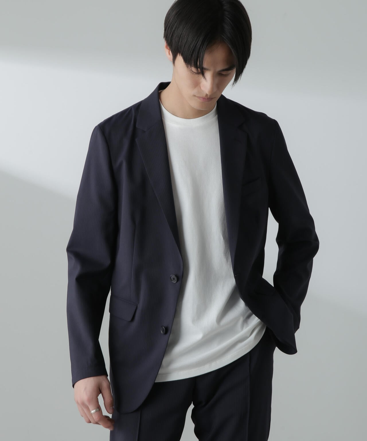 「N JACKET」サマーウールTWストライプジャケット(セットアップ可) 6684117202