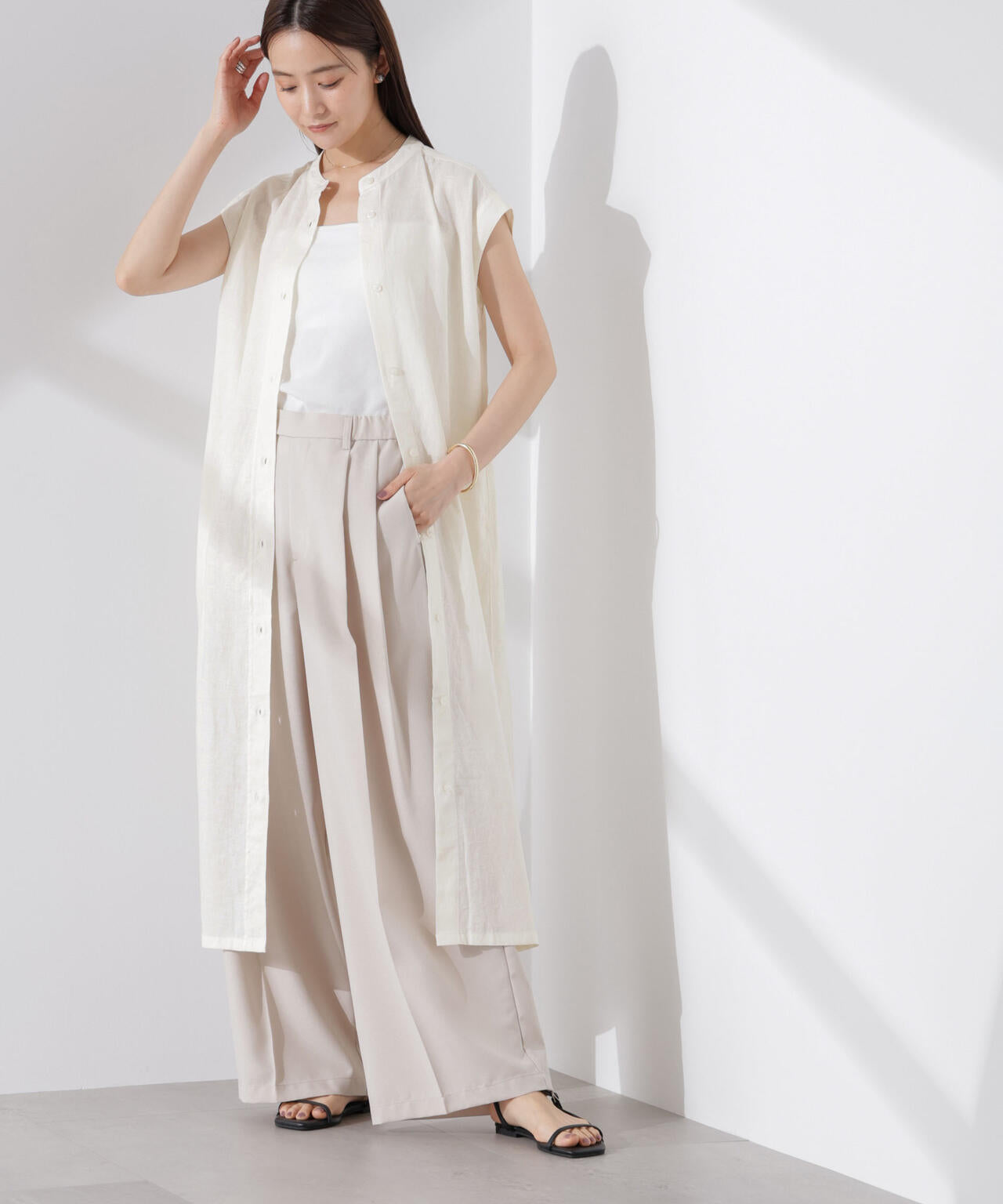 Anti Smell Linen フレンチスリーブワンピース 6735119314