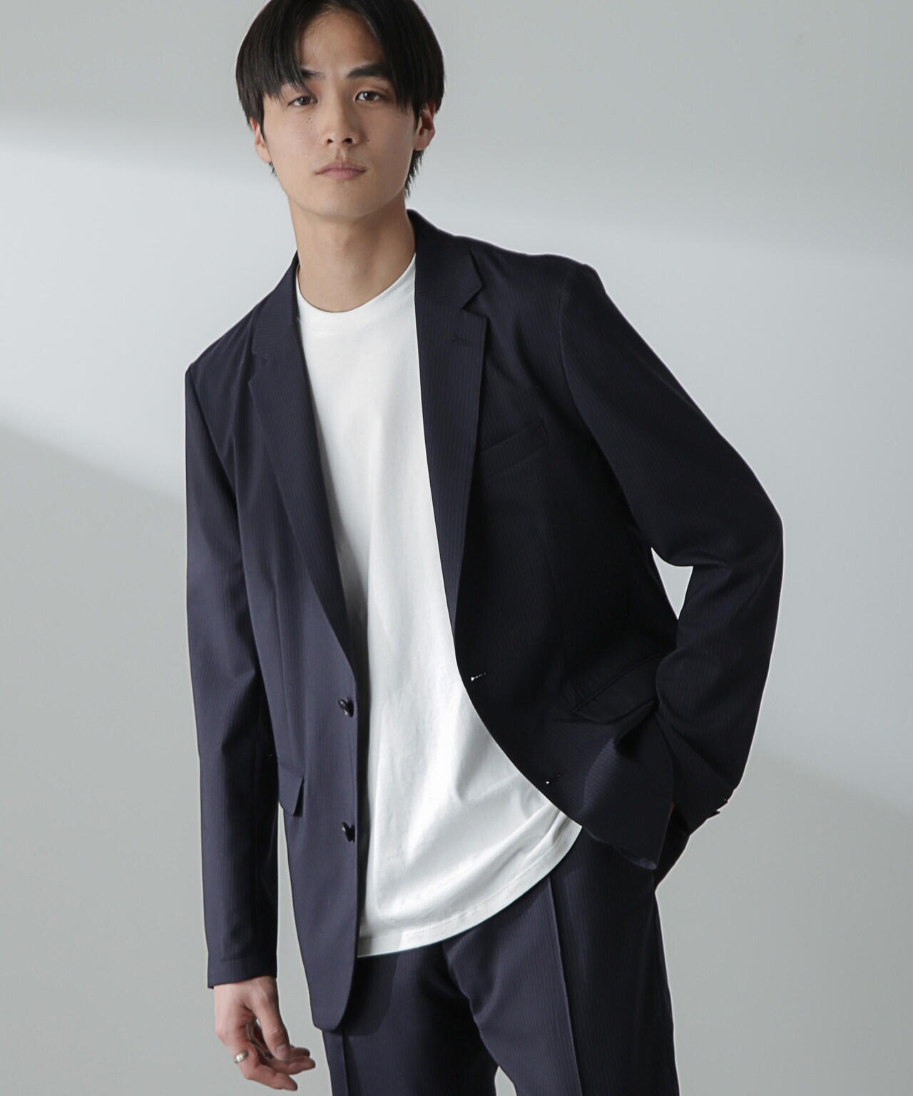 「N JACKET」サマーウールTWストライプジャケット(セットアップ可) 6684117202