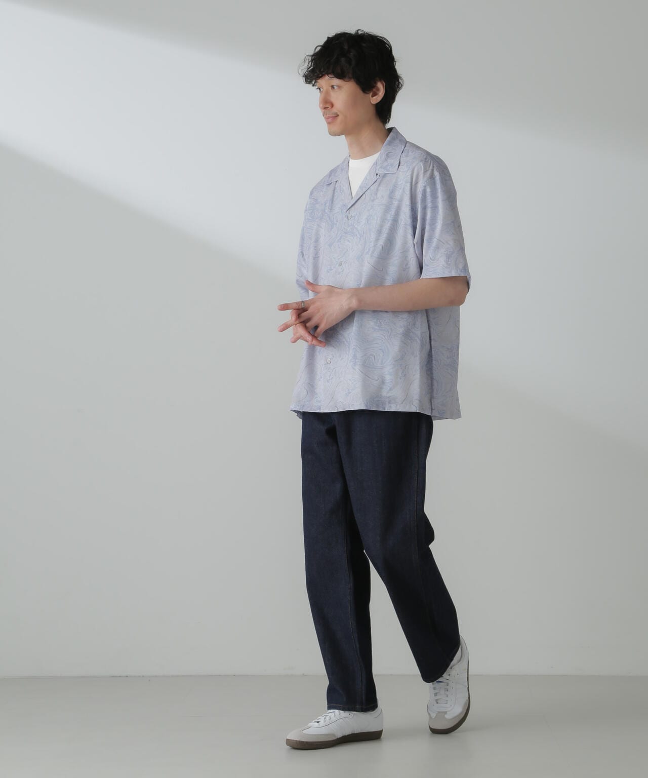 オリジナルパターンドレープシャツ 半袖 6724121211