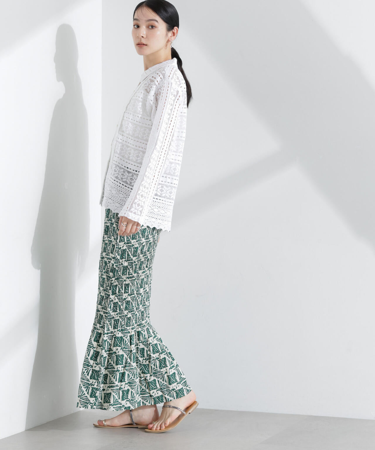 Sara mallika/COTTON BORDER LACE TOP 6715120033