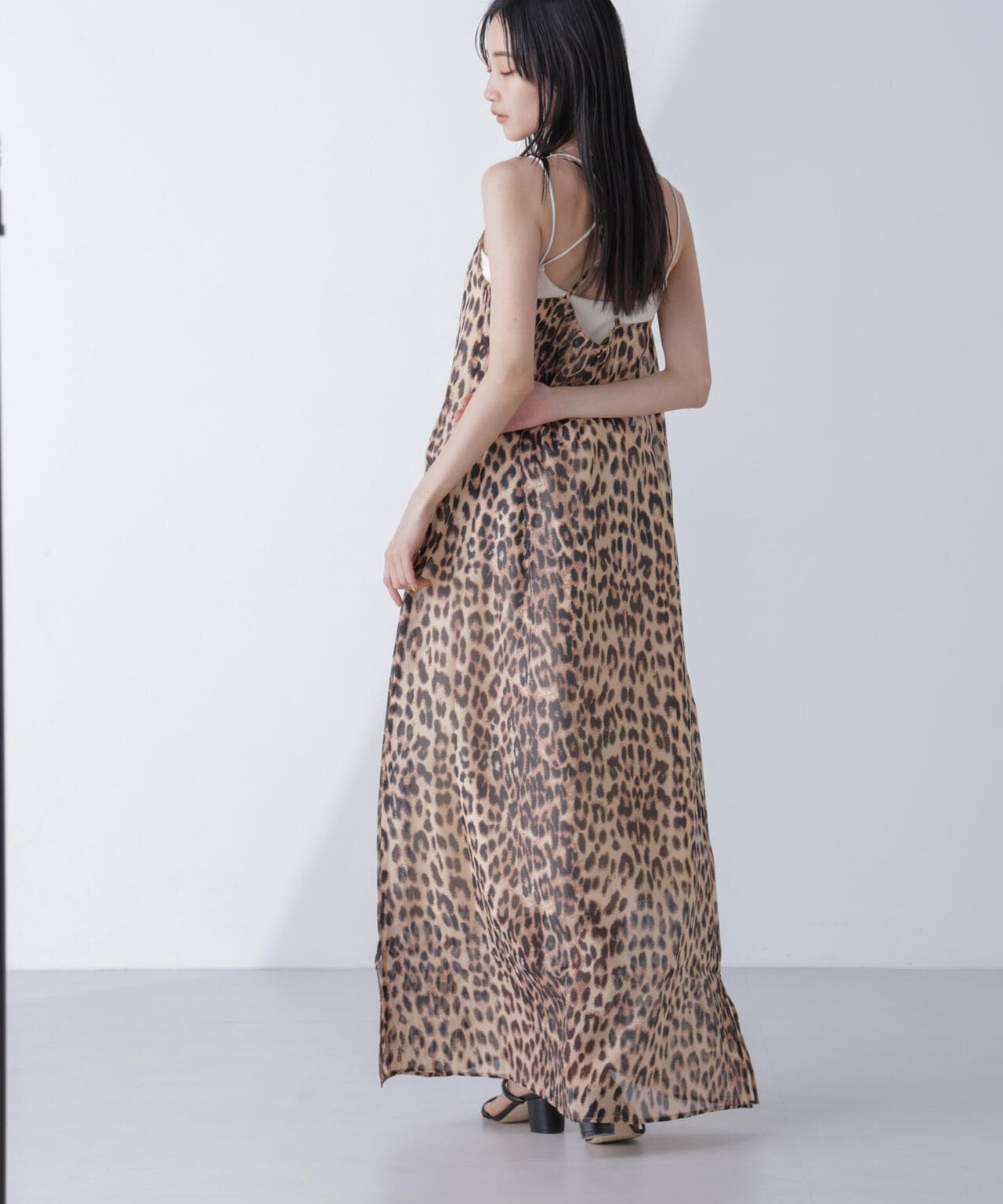 BAUM UND PFERDGARTEN/AFINA Organza レオパードキャミワンピース 6714119033