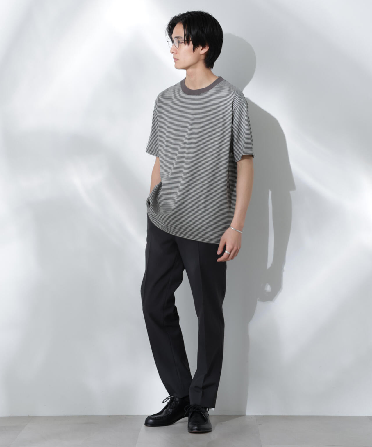 Anti Soaked(R) 汗染み防止 ボーダーミドルシルエットTシャツ 6685124205