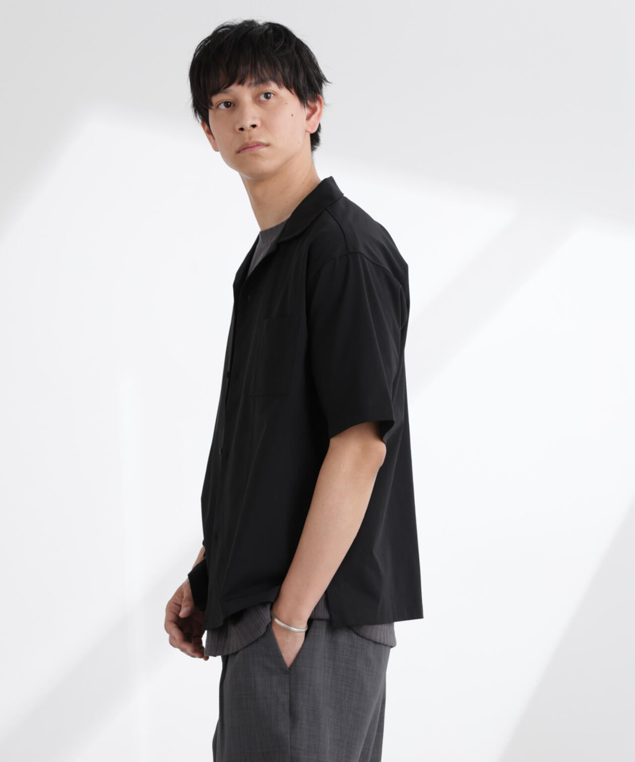 ドライジャージーオープンカラーシャツ 半袖(セットアップ可) 6725121216