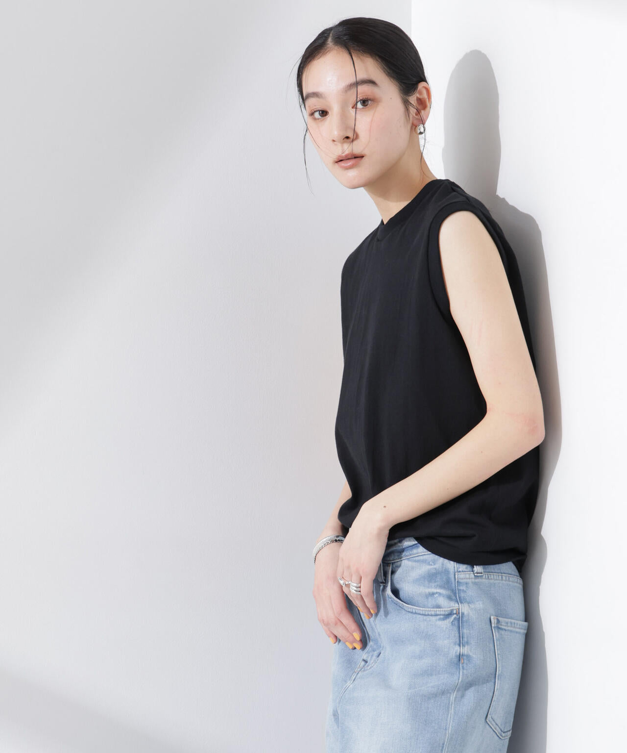 Hanes/1P T-SHIRTS KURO スリーブレスTシャツ 6715124013
