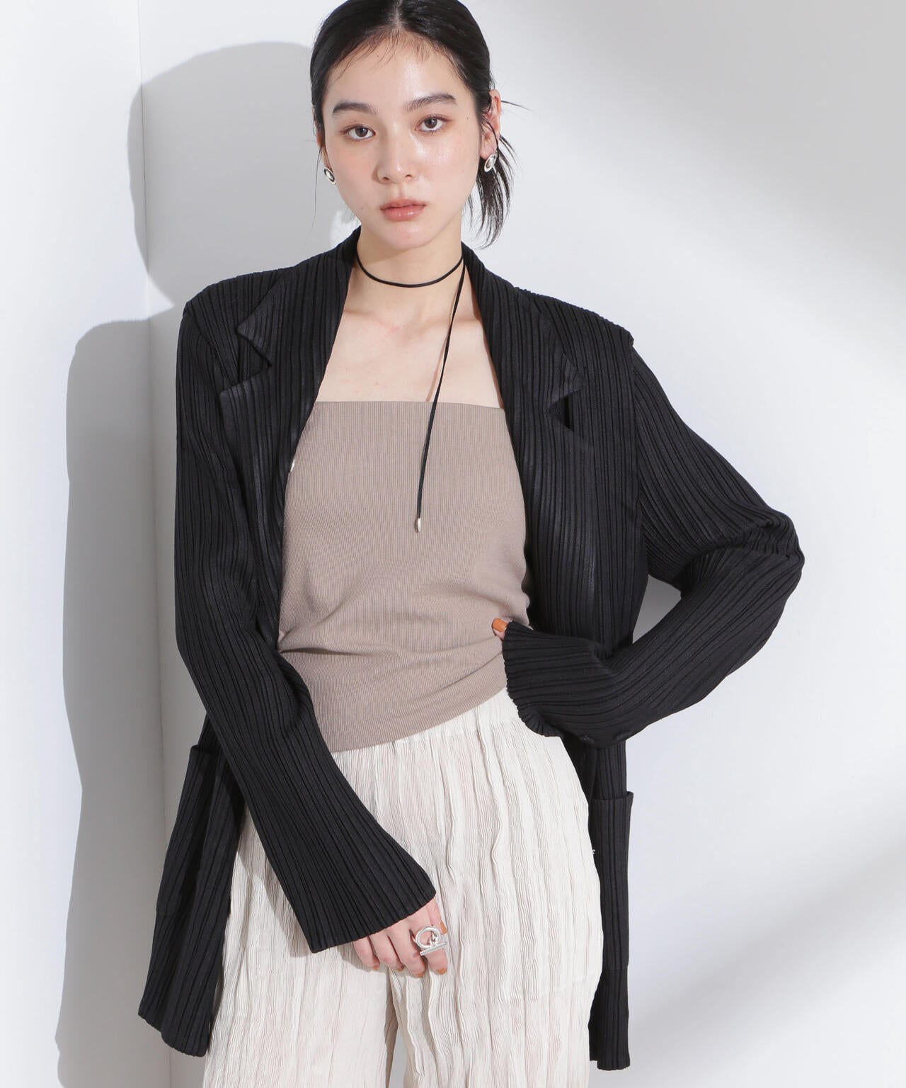 Gongdid Design/Cotton pleated blazer(セットアップ可) 6715116008