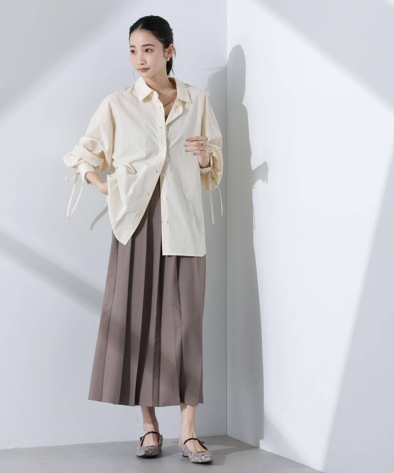 リボンスリーブシャツ 6735120312