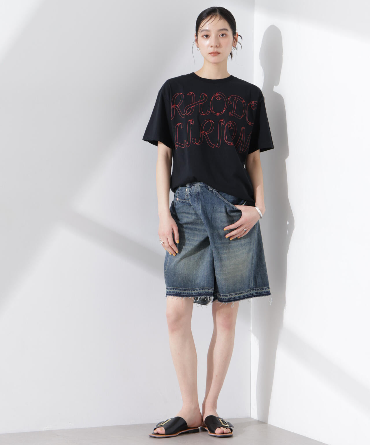 RhodolirioN/5Pockets Huge Shorts - Denim 6715128002