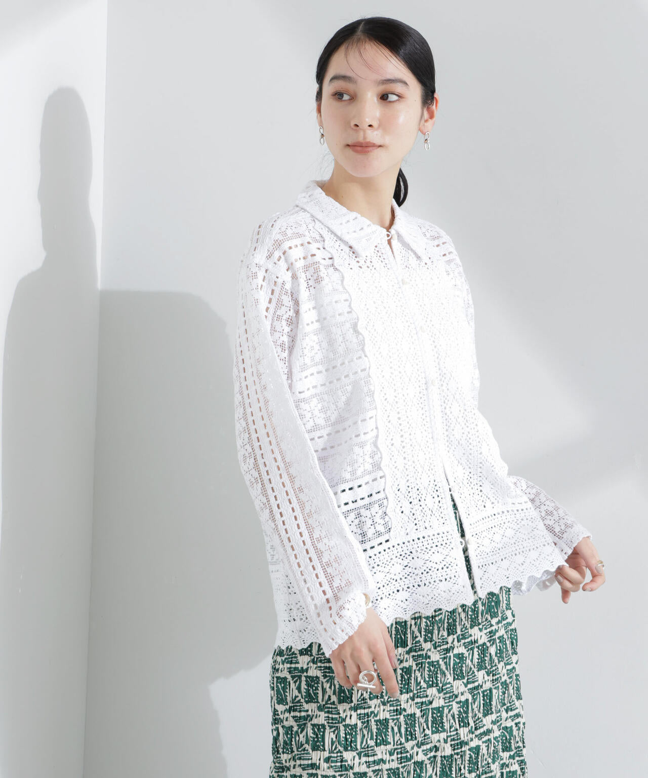 Sara mallika/COTTON BORDER LACE TOP 6715120033