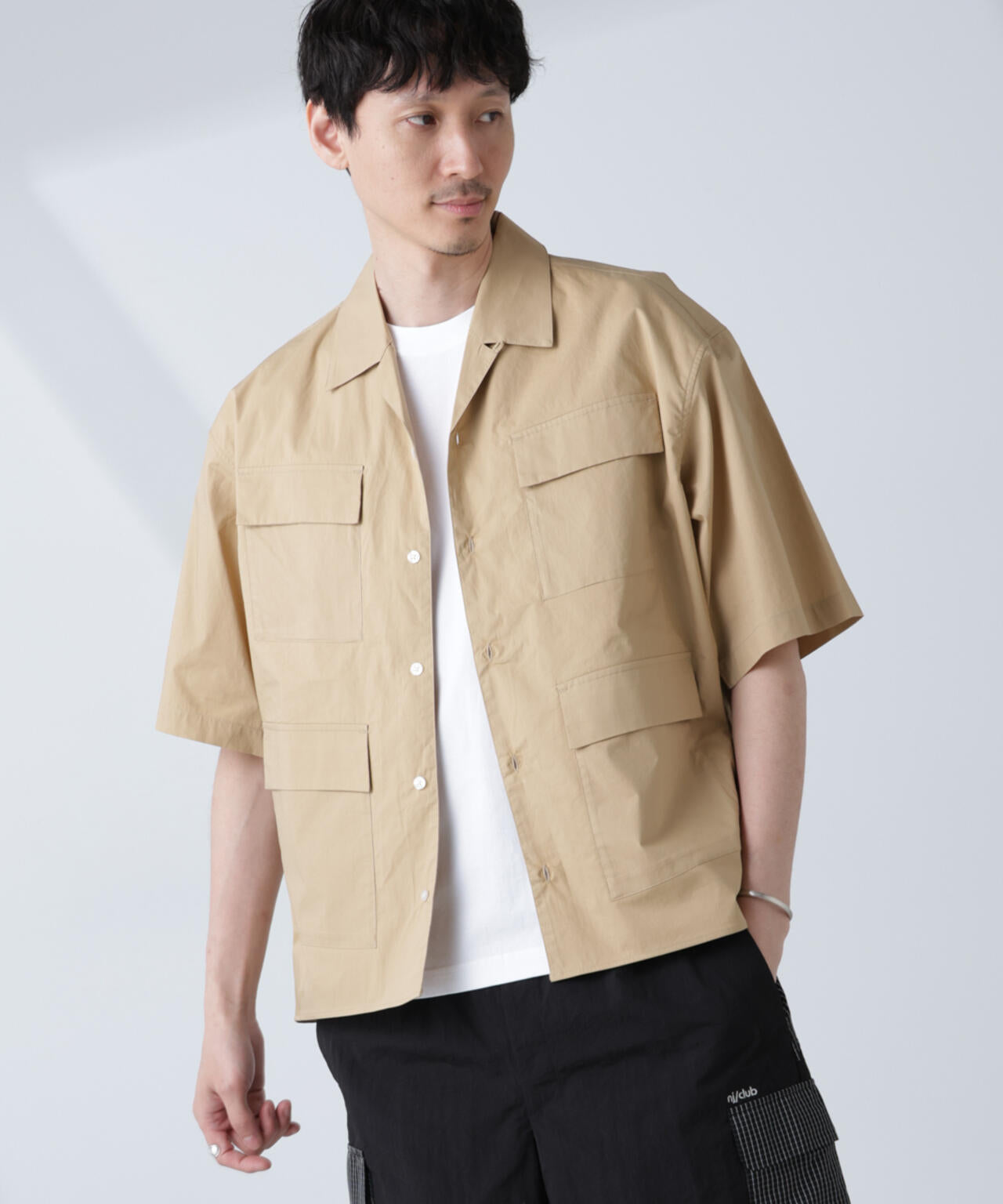 「NJ/CLUB」 ユーティリティマルチポケットシャツ 半袖 6685121207