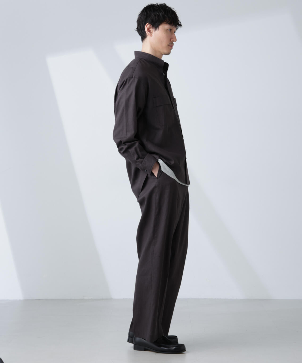 「BELGIUM LINEN FABRICS」リネンコットンストレートパンツ(セットアップ可) 6685127221