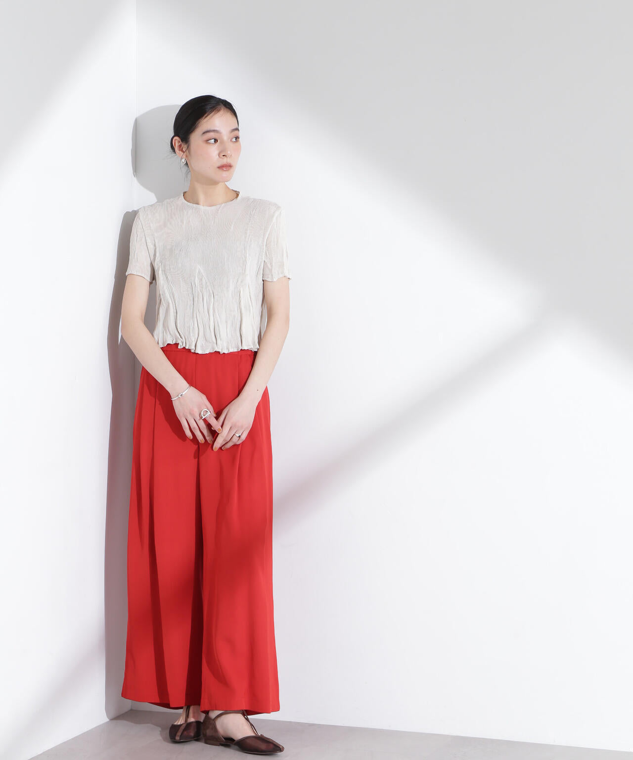 ANTHEM A/SILKY VISCOSE FLARE EASY PANTS 6715127043