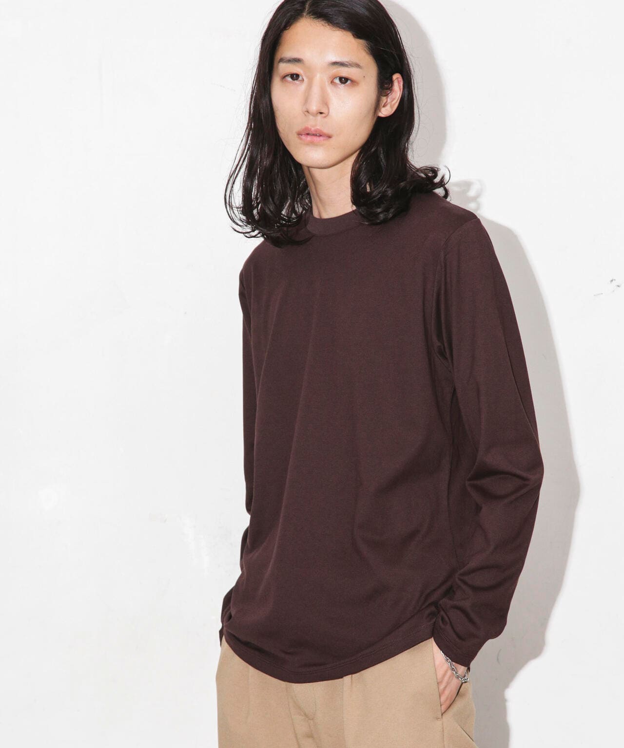 Anti Soaked 汗染み防止 クルーネックTシャツ長袖 6684123208