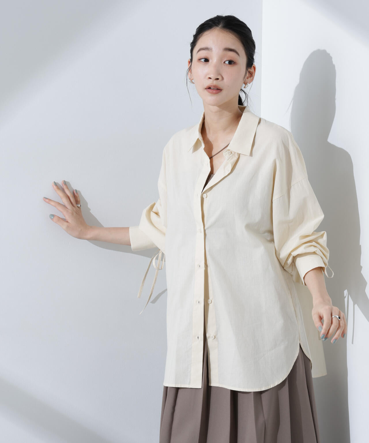 リボンスリーブシャツ 6735120312