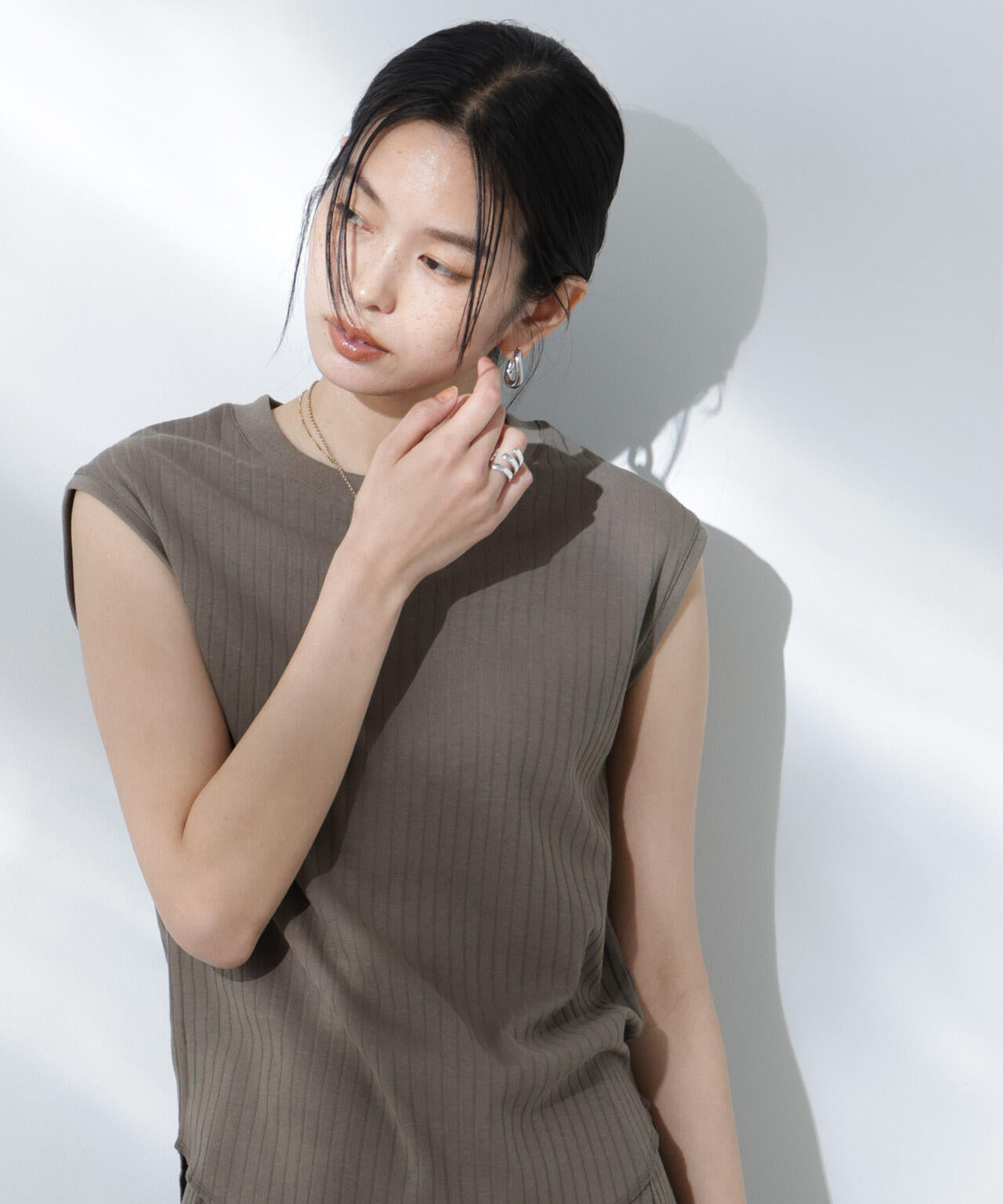 Anti Soaked(R) 汗染み防止リブノースリーブTシャツ(セットアップ可) 6695124305